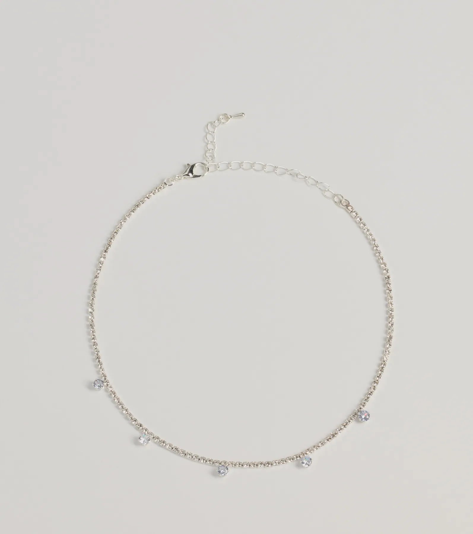 Delicate Shine Cubic Zirconia And Rhinestone Choker