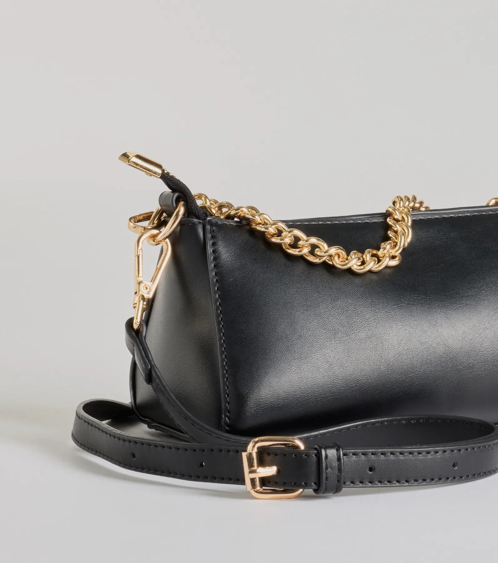 Sleek Sophistication Faux Leather Crossbody Purse