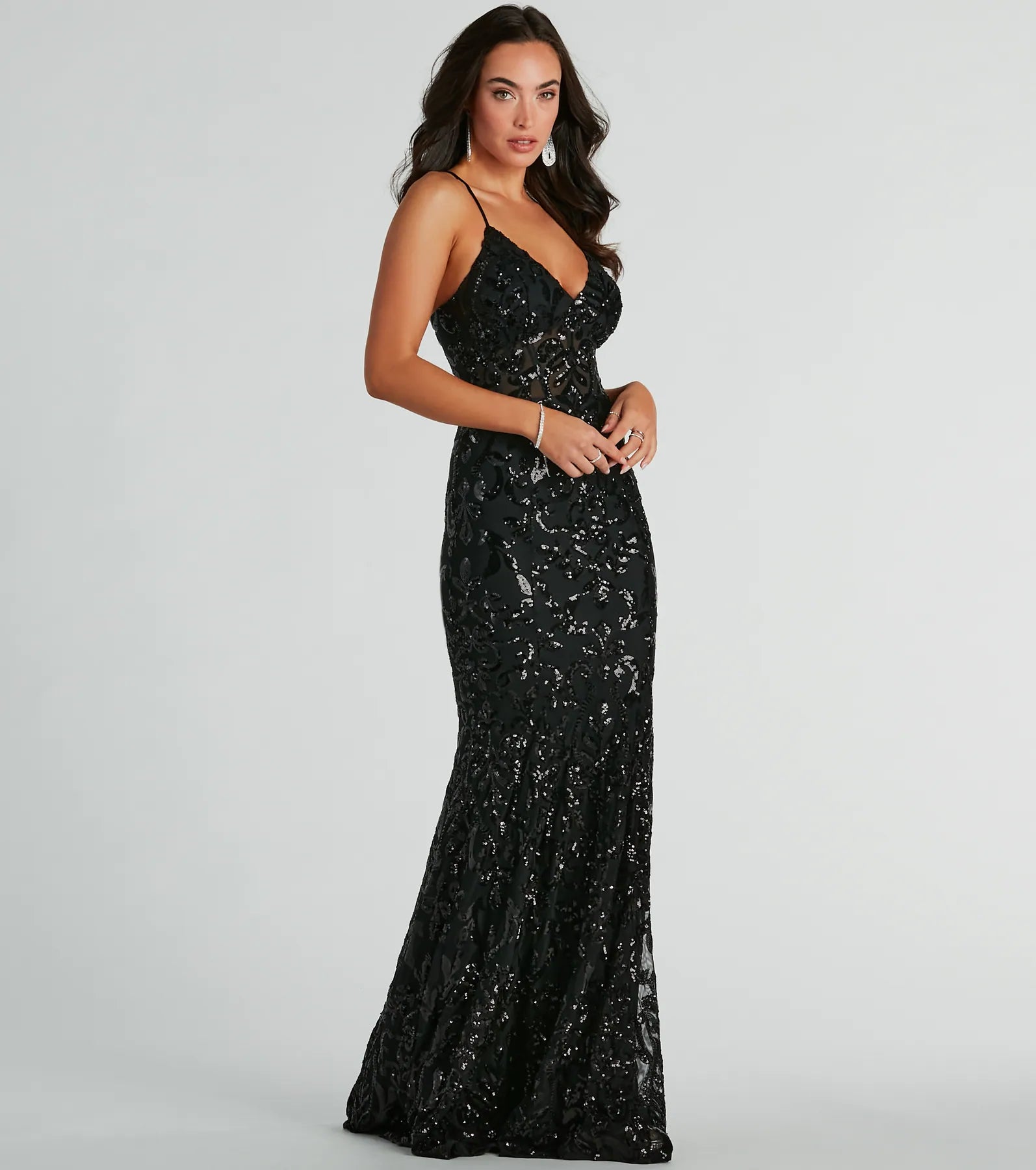 Emma Strappy Back Sequin Mermaid Dress