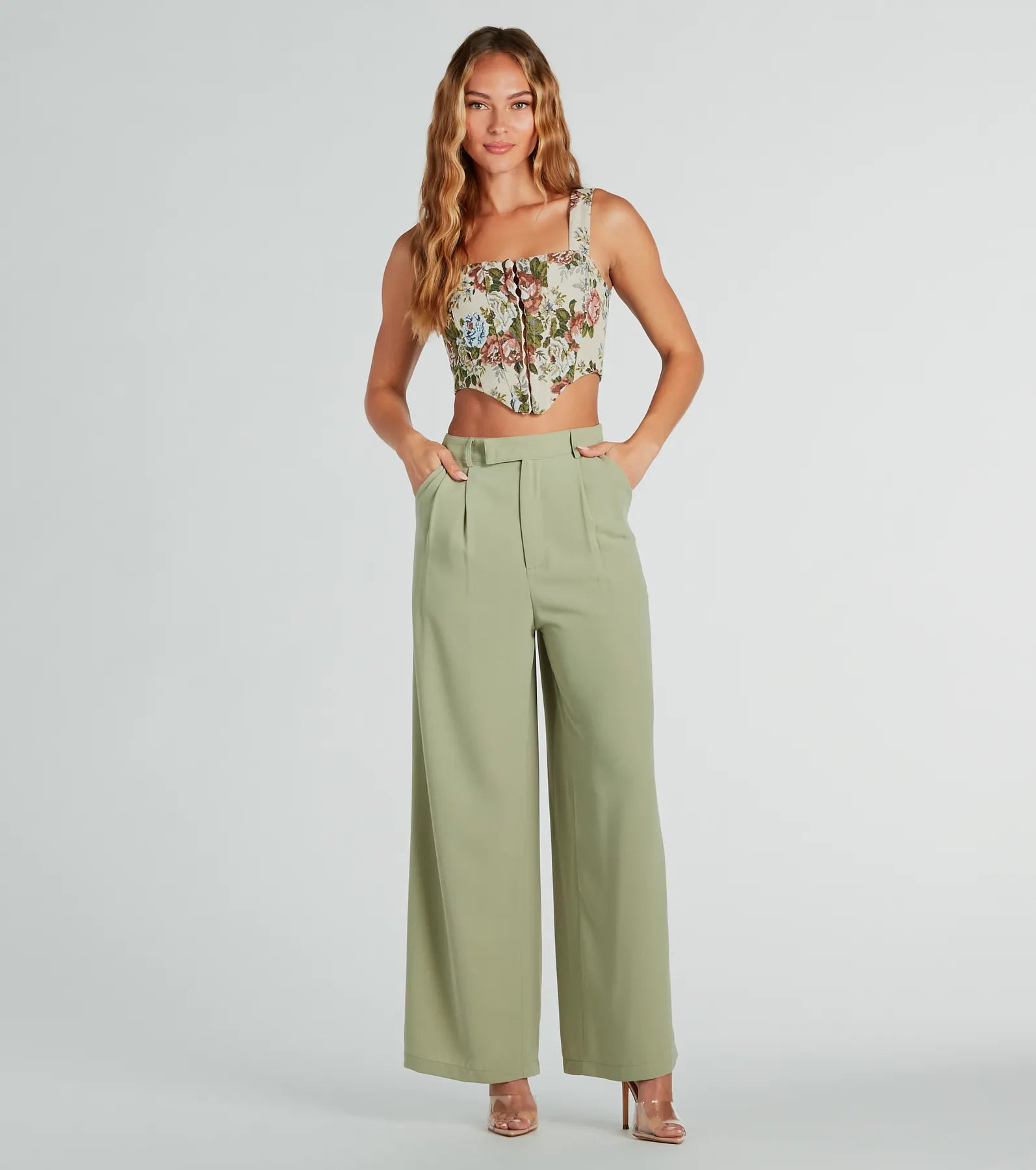 Like Clockwork High-Rise Wide-Leg Trouser Pants