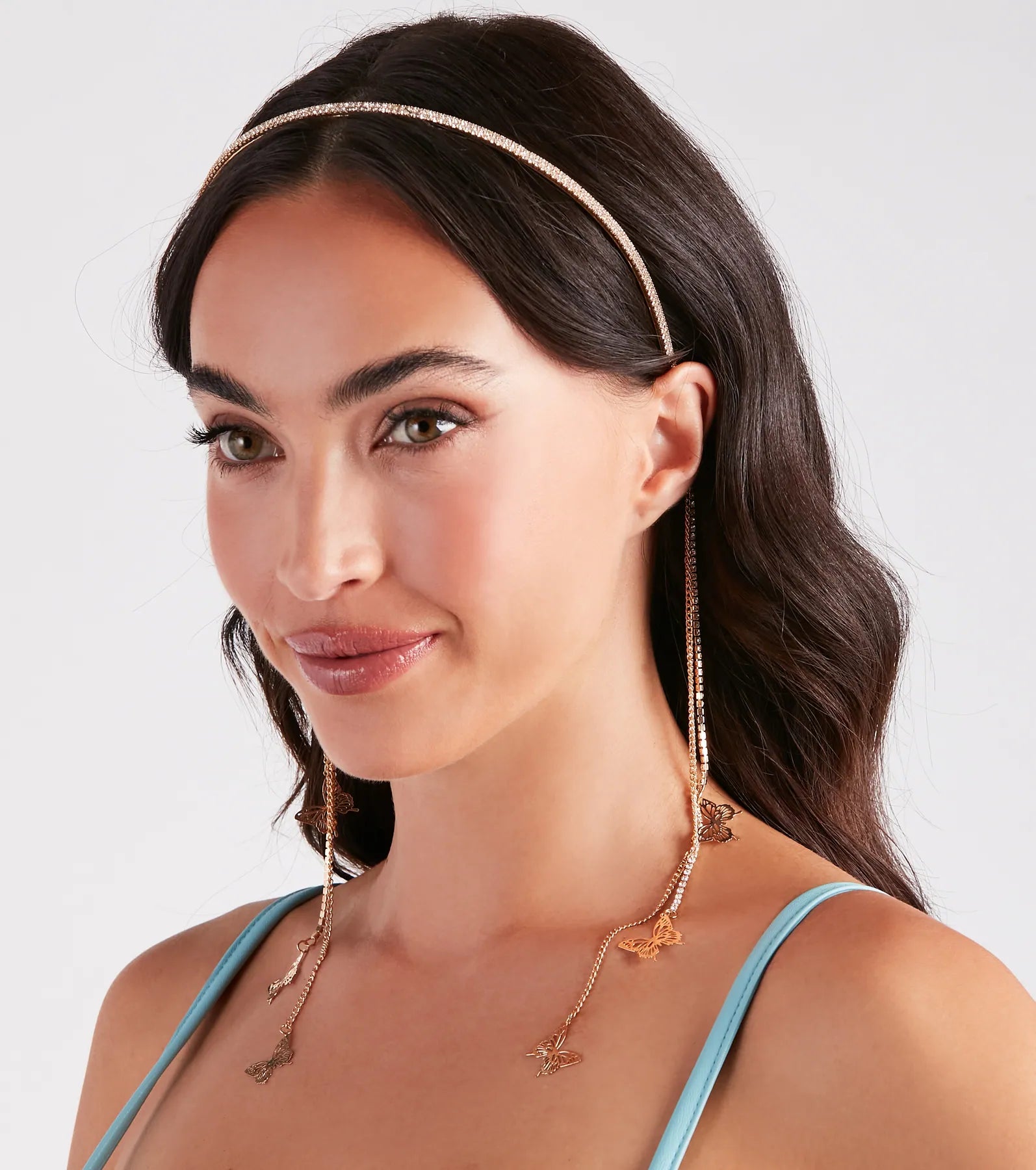 Ethereal Glamour Butterfly Fringe Rhinestone Headband