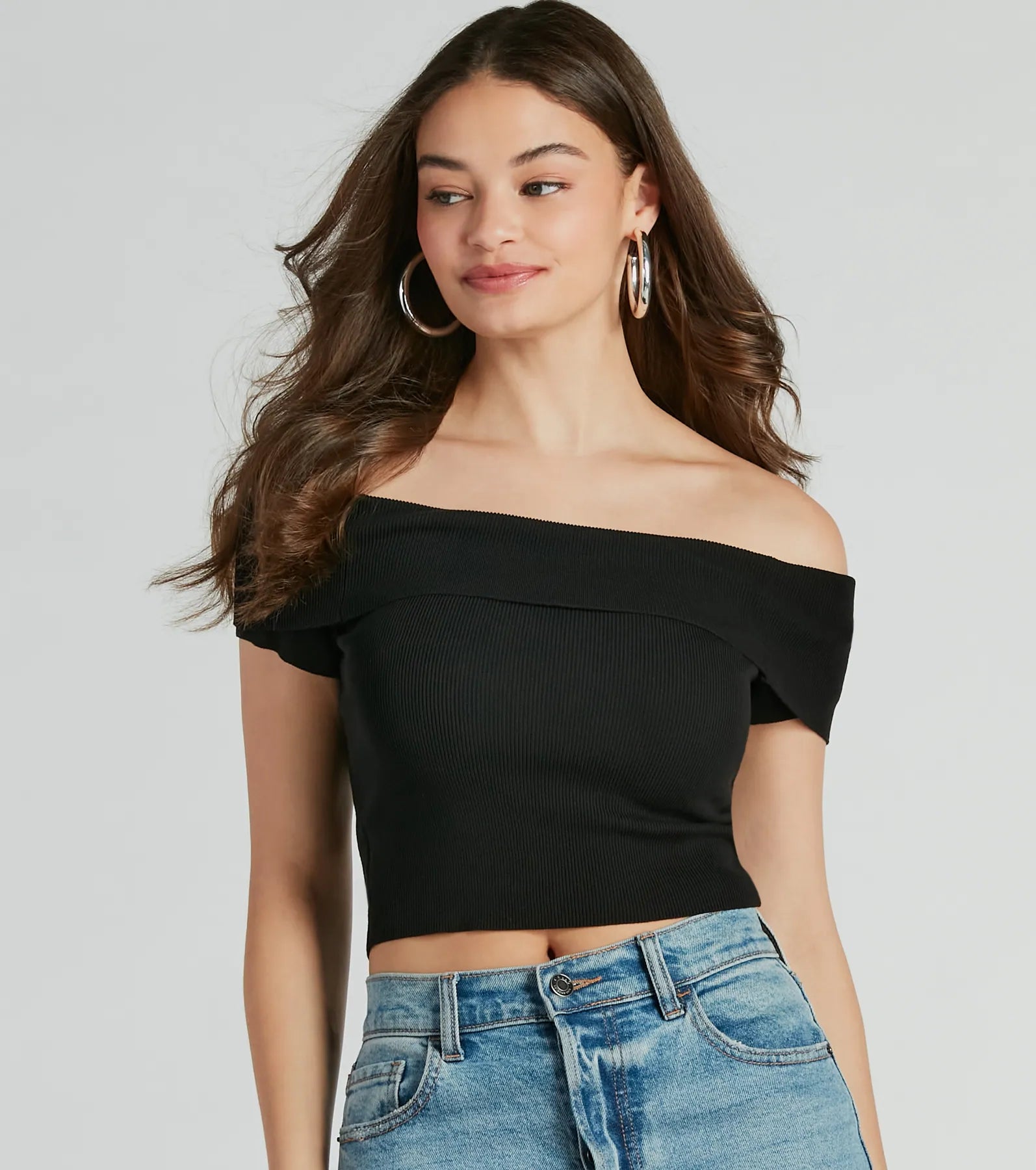 Essential Sweetie Off-The-Shoulder Tube Crop Top