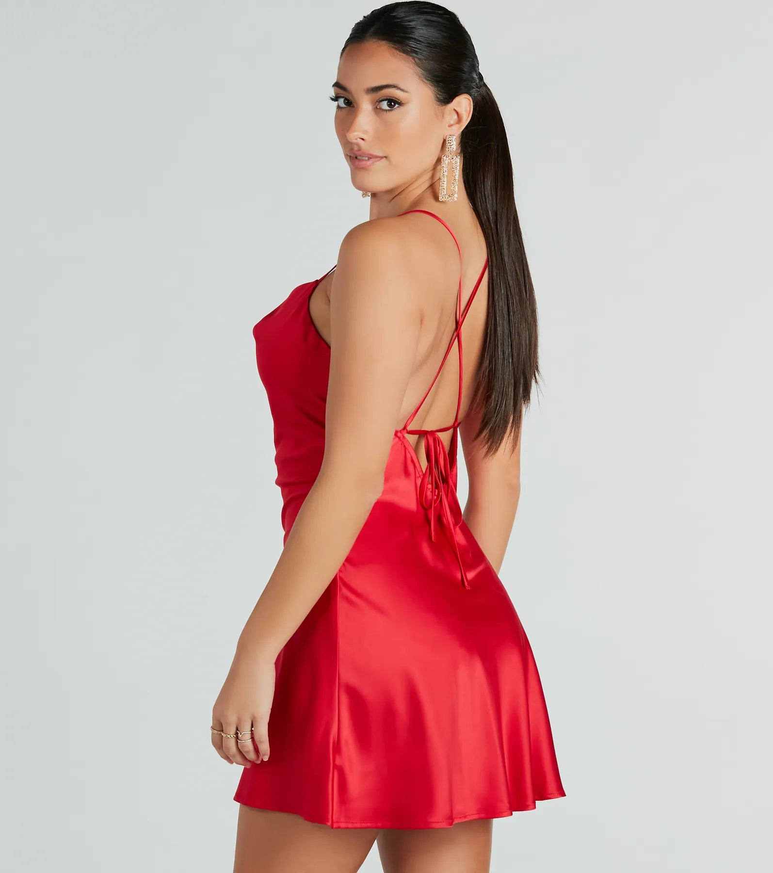 Alluring Romance Satin A-Line Mini Dress