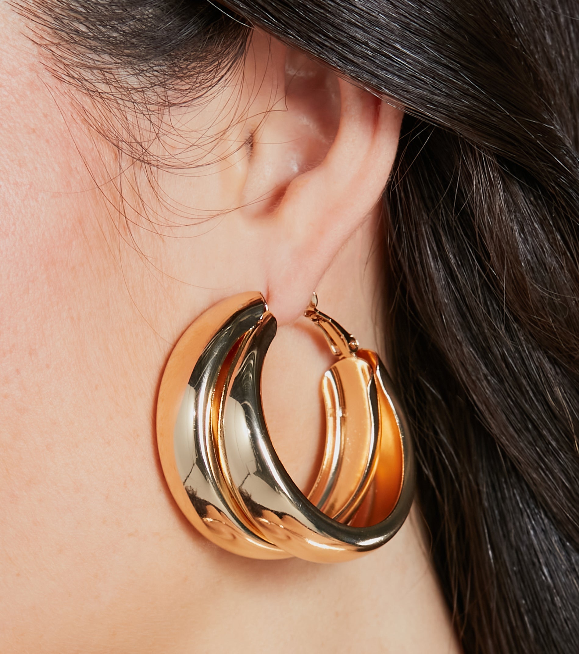 Seeing Double Hoop Earrings