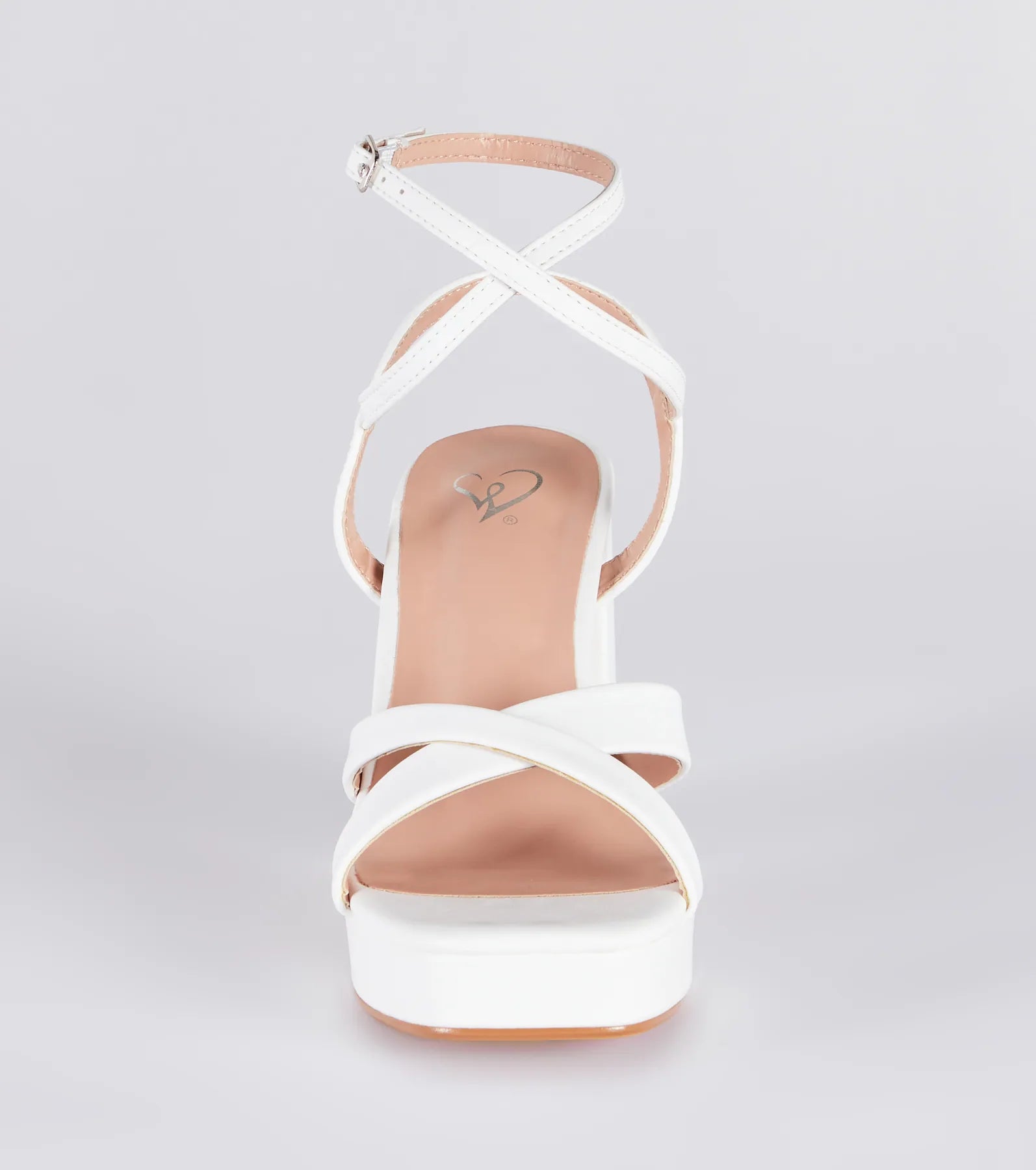 Criss Cross And Tell Platform Block Heels