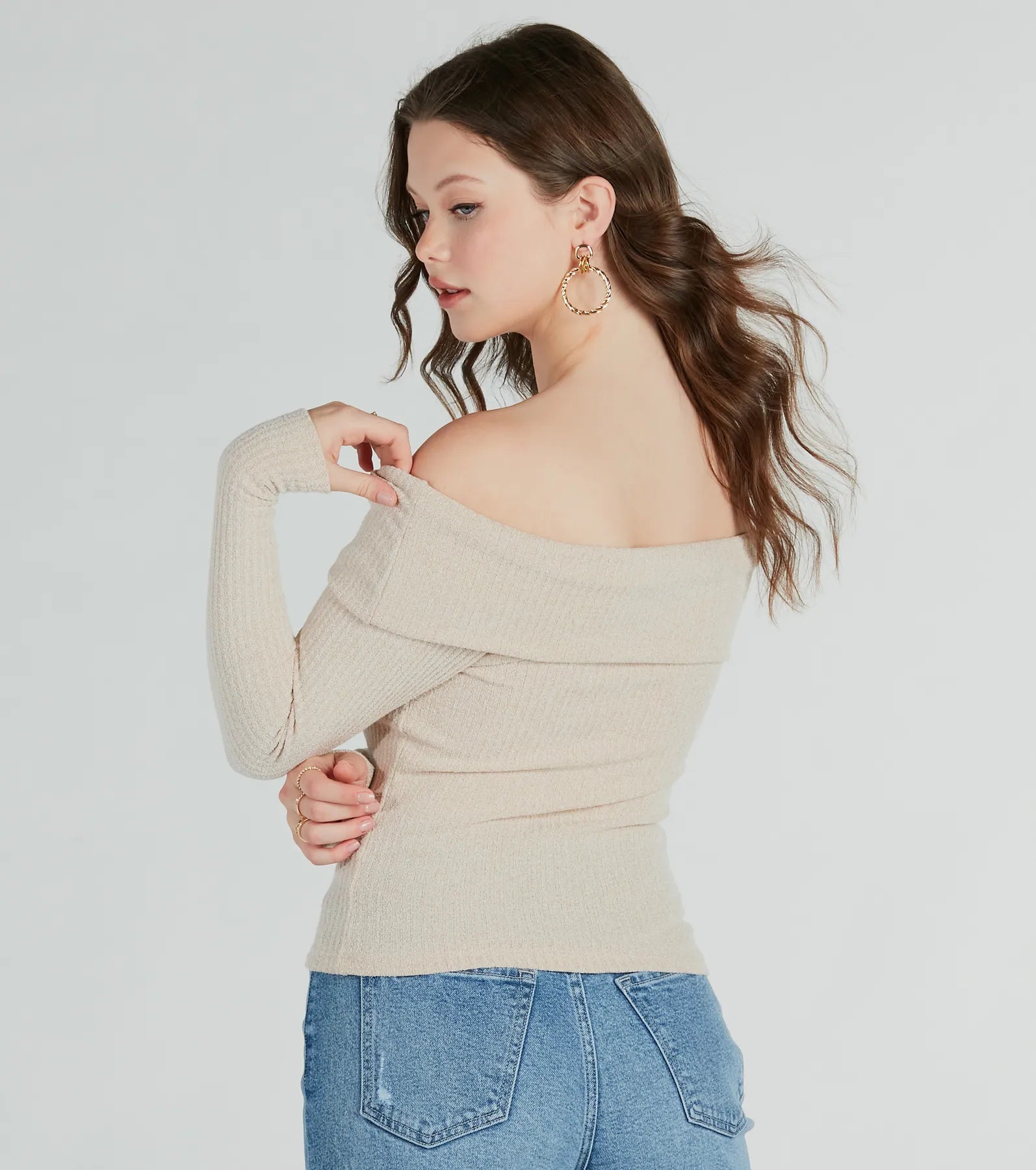 Time To Elevate Off-The-Shoulder Long Sleeve Top