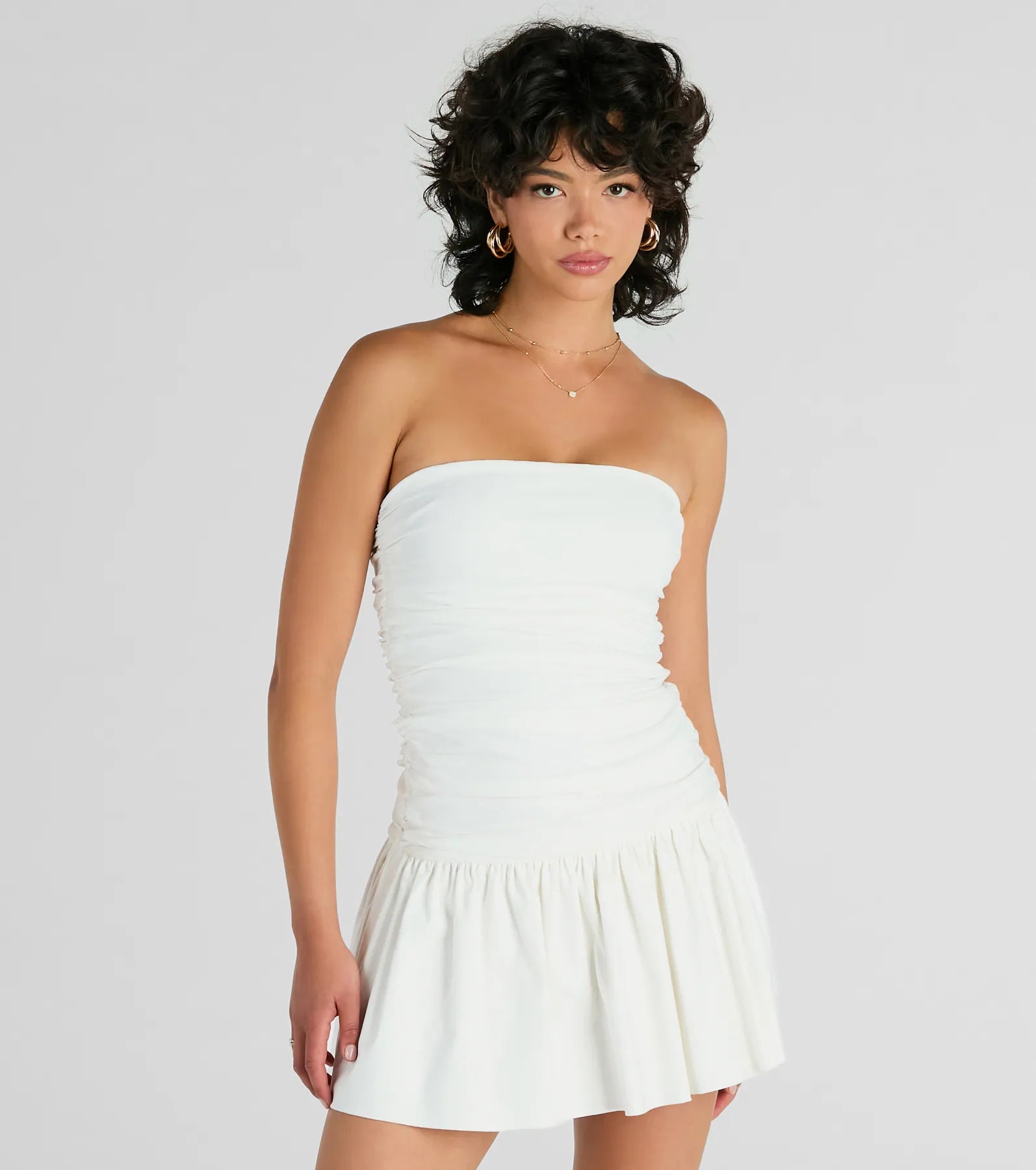 Covetable Charm Strapless Mini Skater Dress