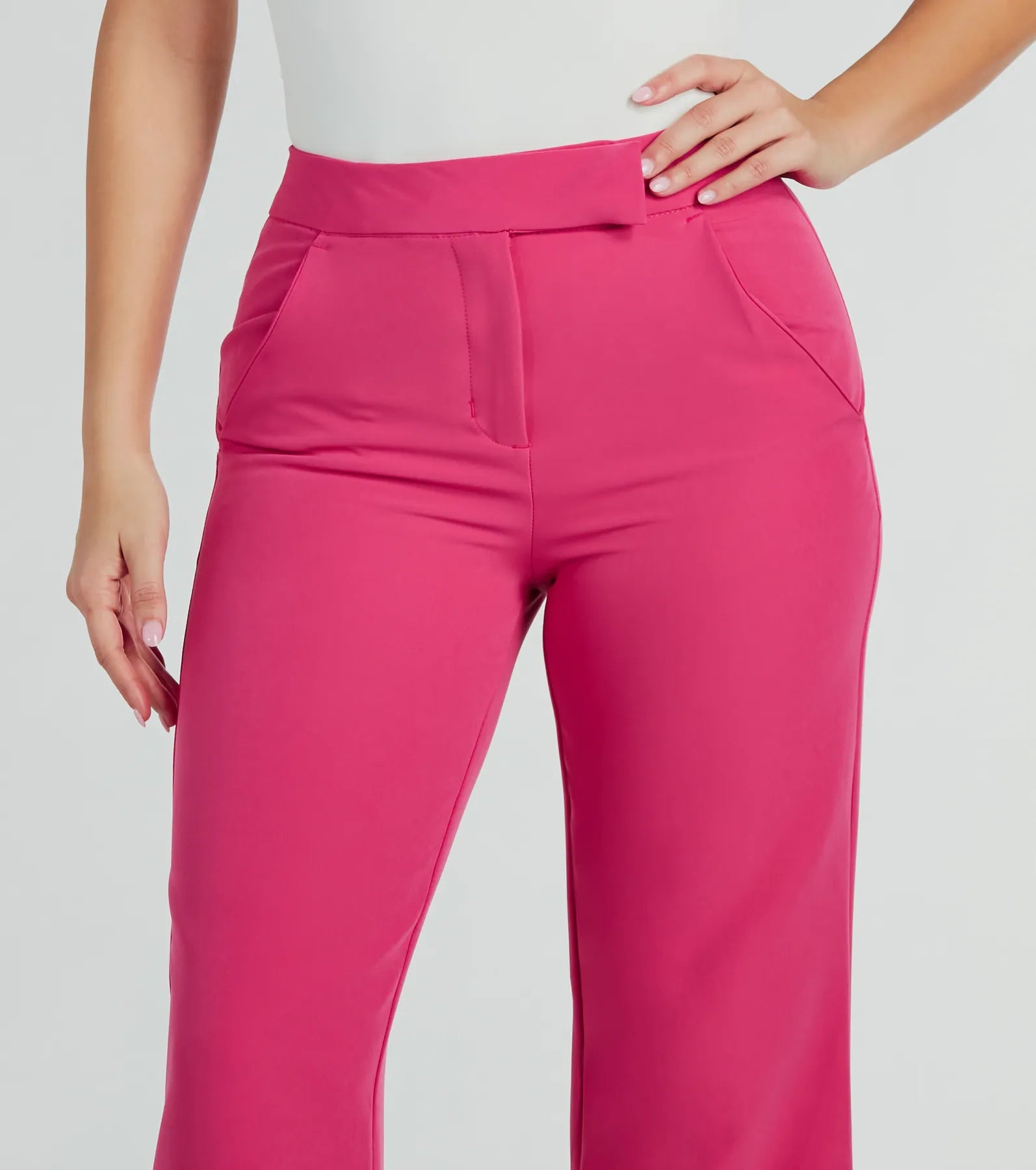 Perfectly Chic High Waist Straight-Leg Trouser Pants