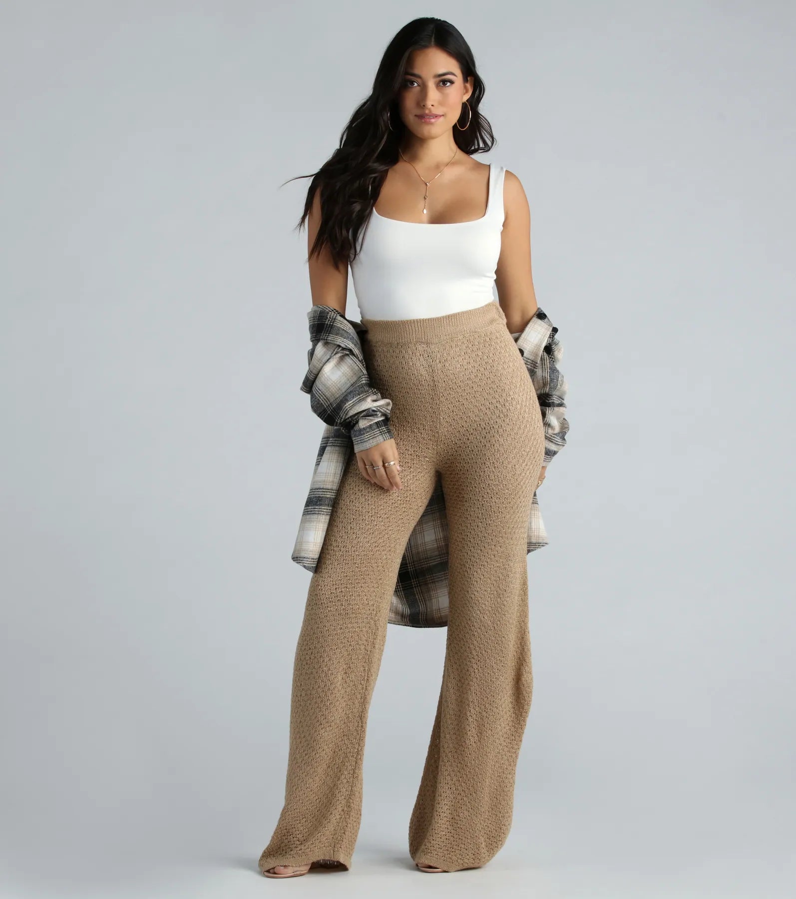 Autumn Chill Crochet Wide-Leg Pants