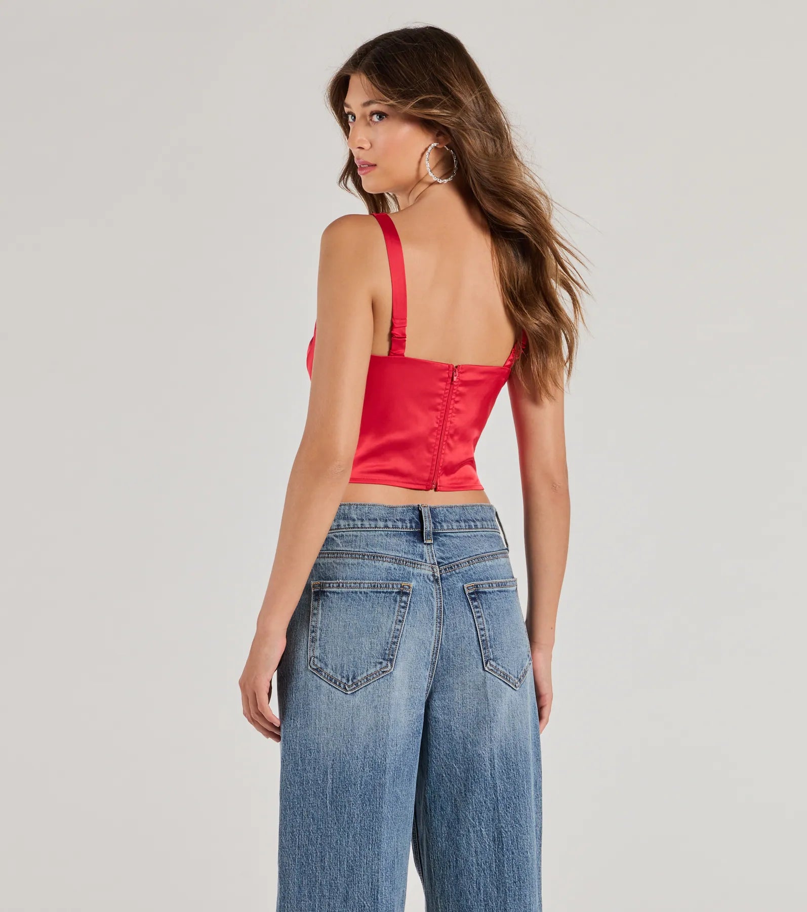 Glam Vibes Satin Sleeveless Crop Top