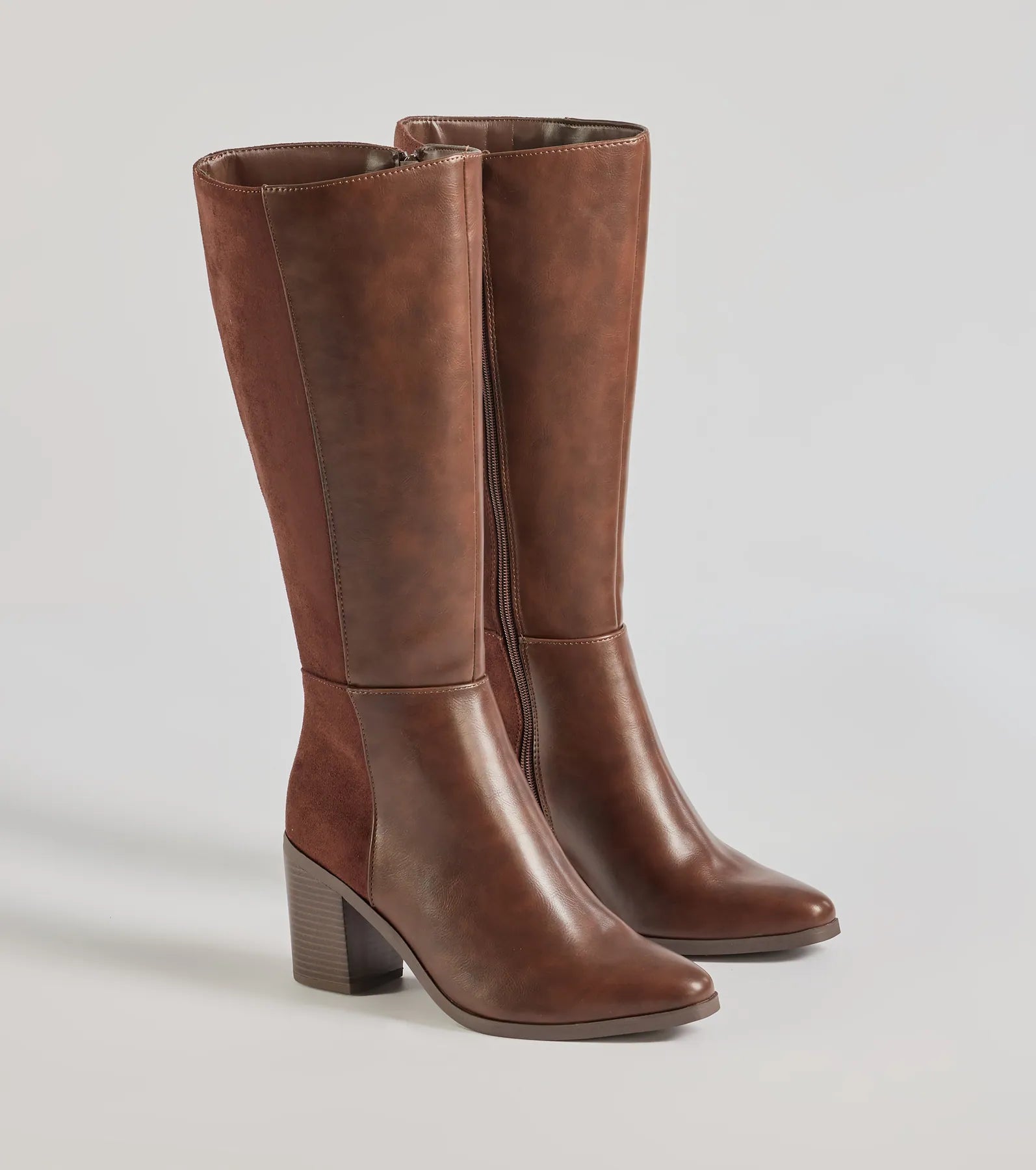 Slay The Scene Under-The-Knee Block Heel Boots