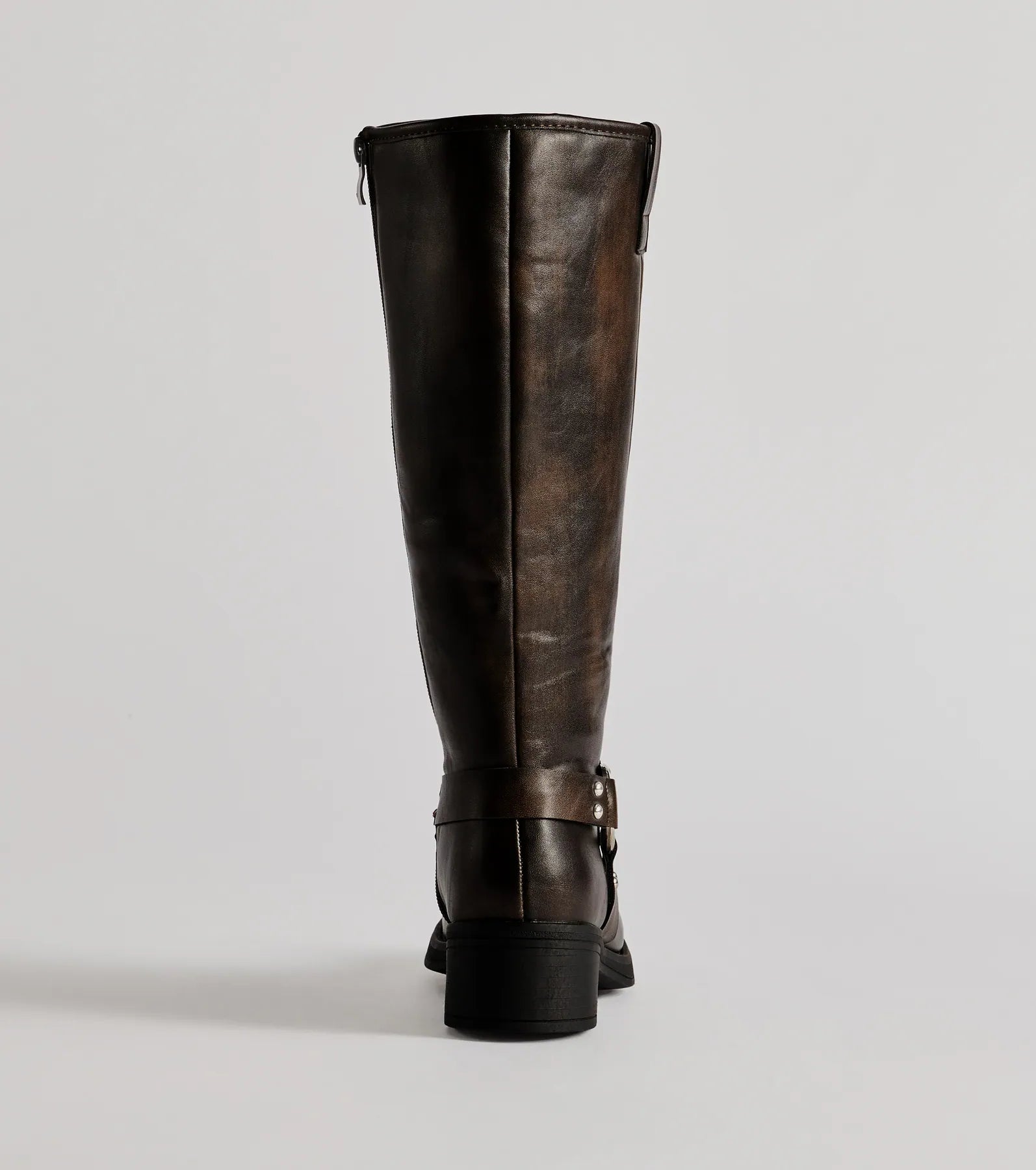 Edgy Look Under-The-Knee Moto Boots