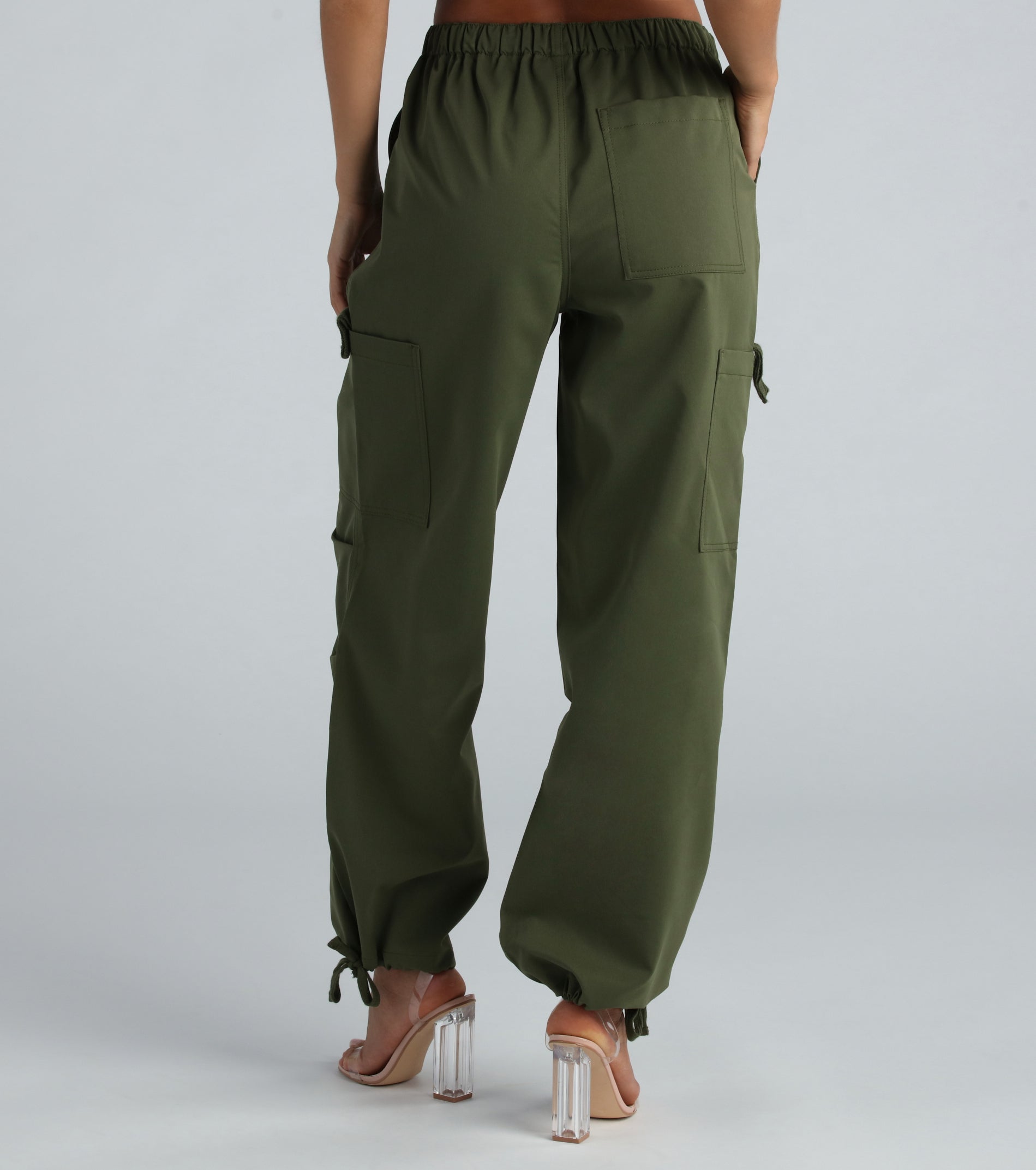 Movin' On Up High-Rise Parachute Cargo Pants