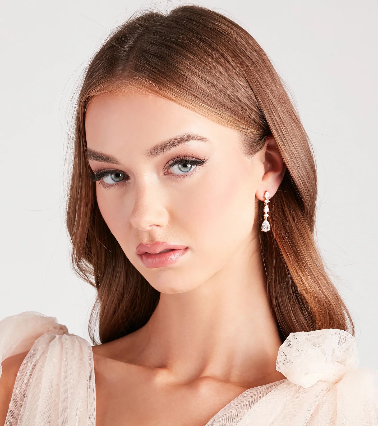 Pretty And Dainty Cubic Zirconia Duster Earrings