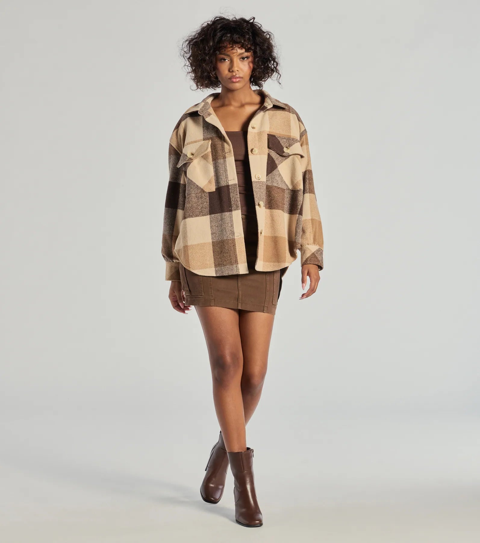 Plaid Passion Oversized Faux Wool Shacket