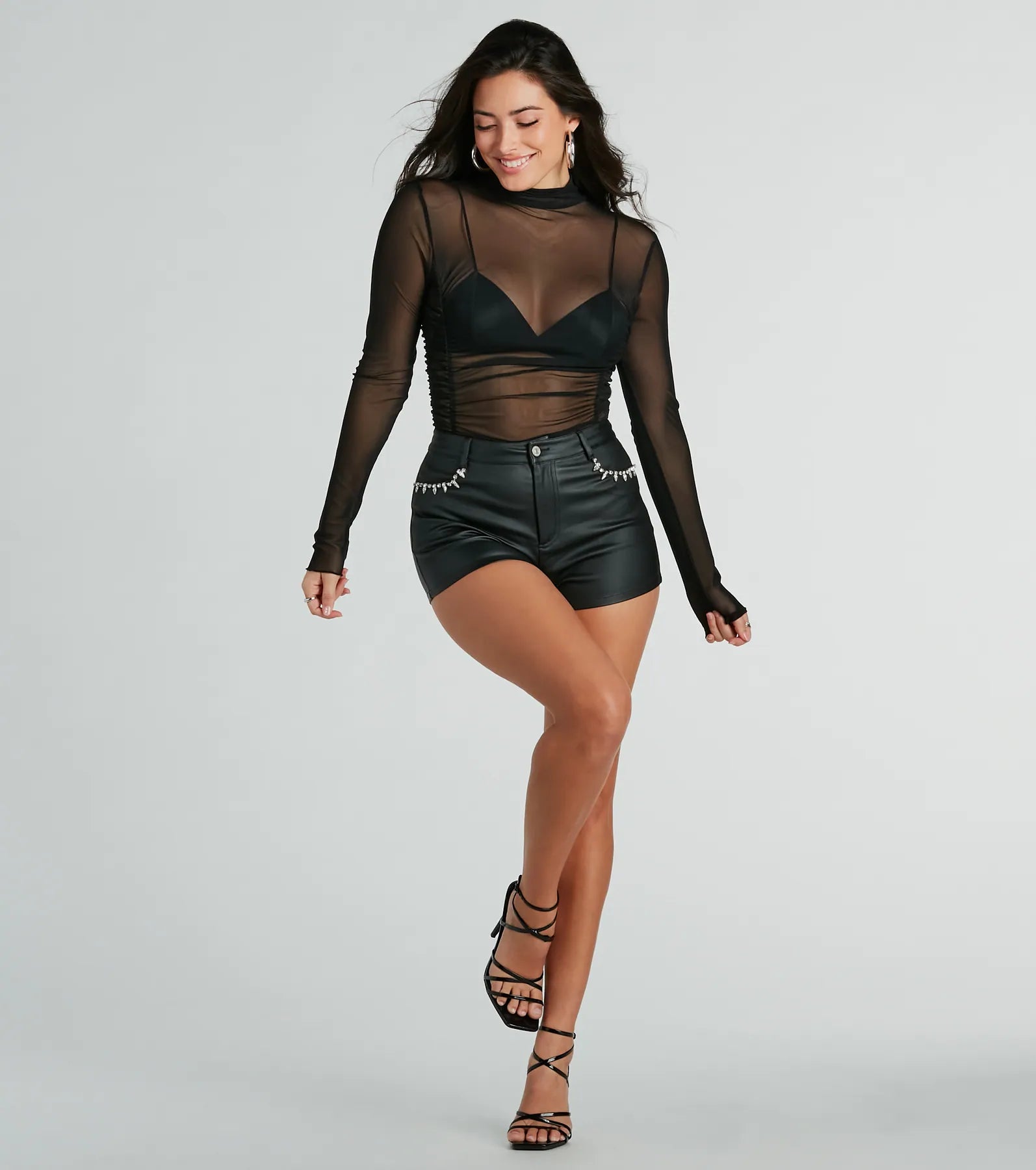 Notice Me Long Sleeve Sheer Mesh Bodysuit