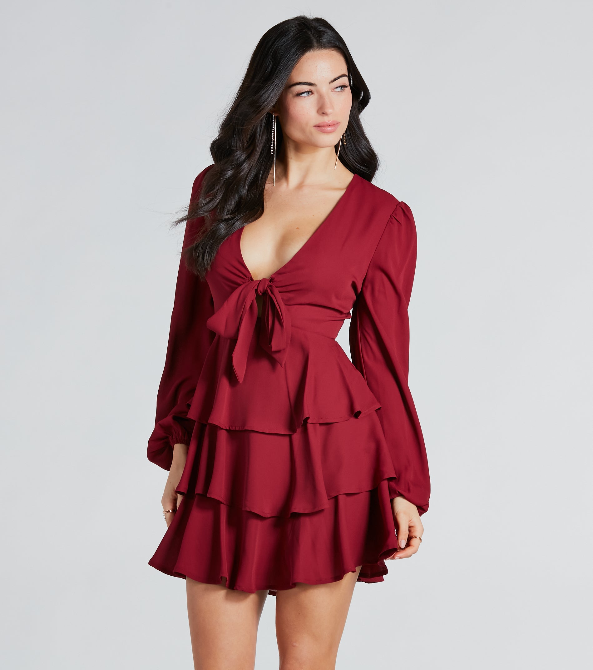 Sweet Sensation Chiffon Ruffle Skater Dress