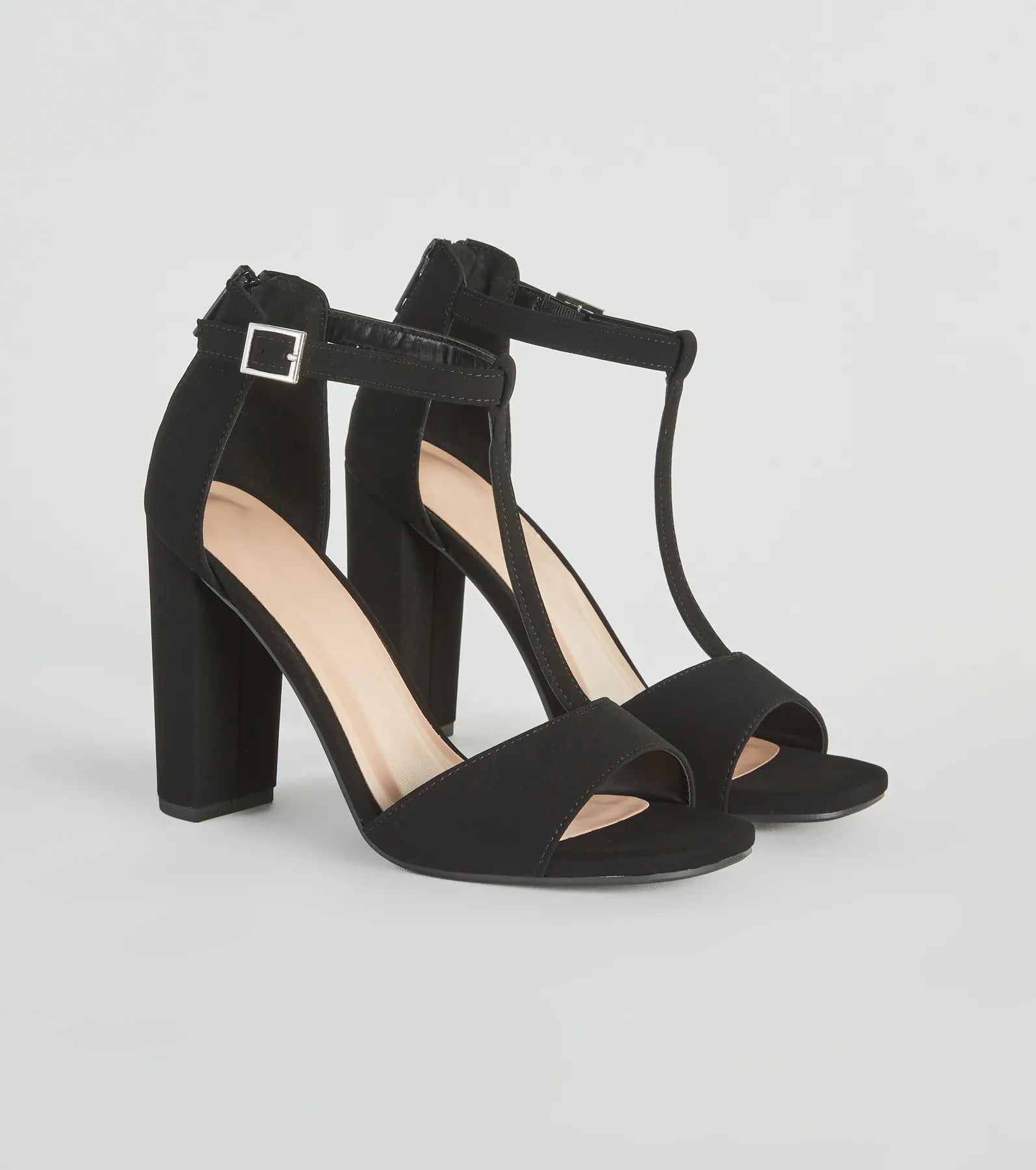 Perfect To A T-Strap Nubuck Block Heels