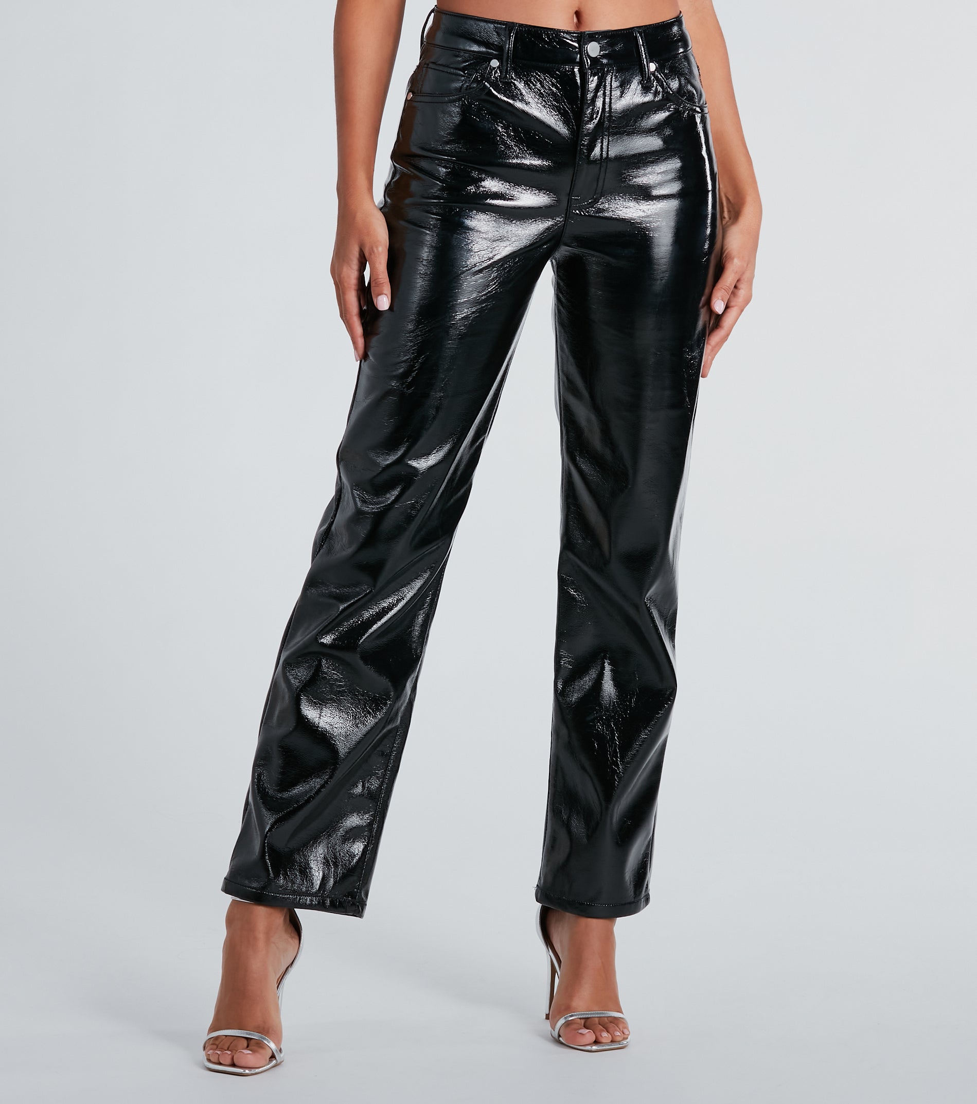 Effortless Edge Faux Leather Straight-Leg Pants