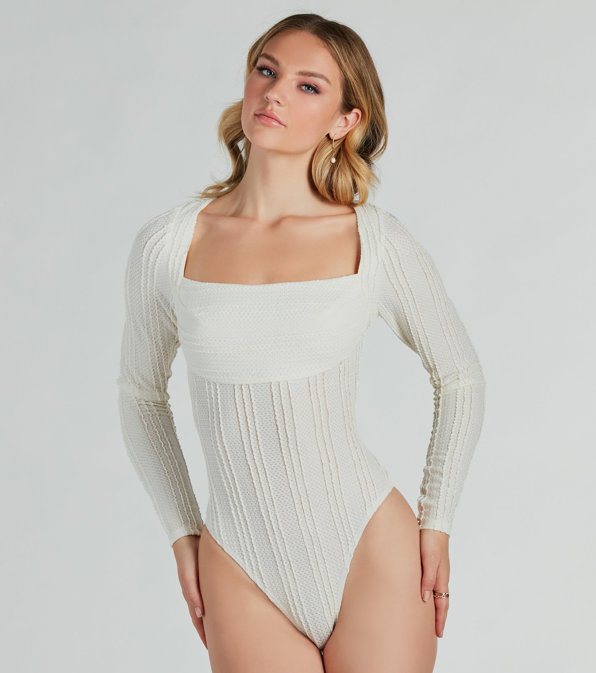 Revival Texture Knit Long Sleeve Bodysuit