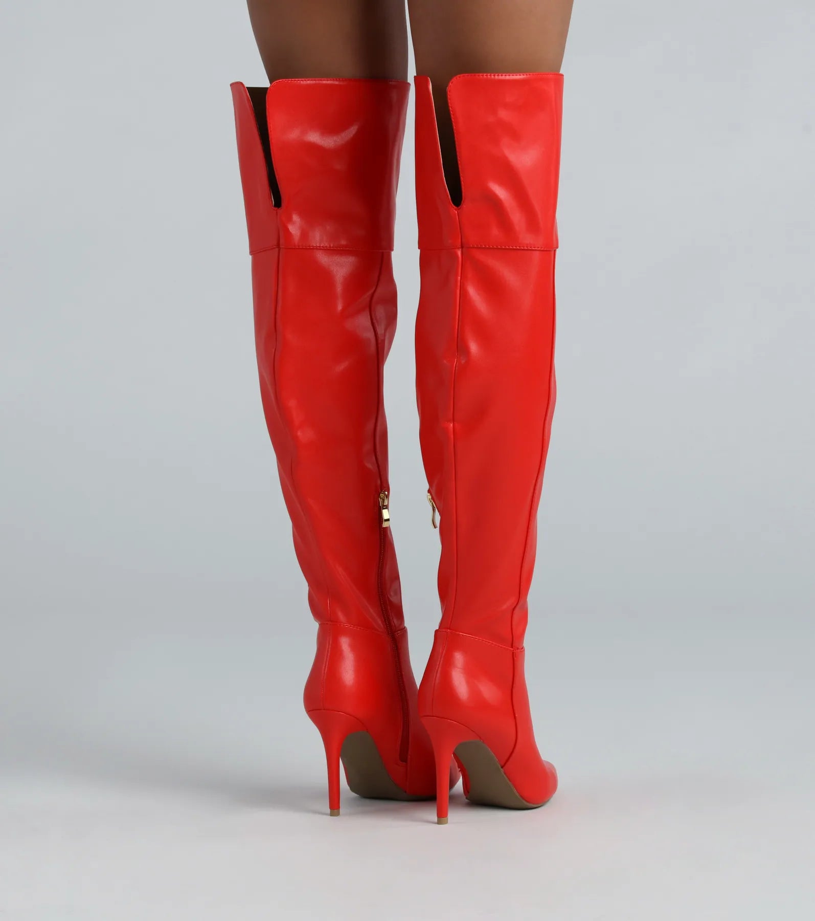 Dare To Be Bold Faux Leather Over-The-Knee Boots