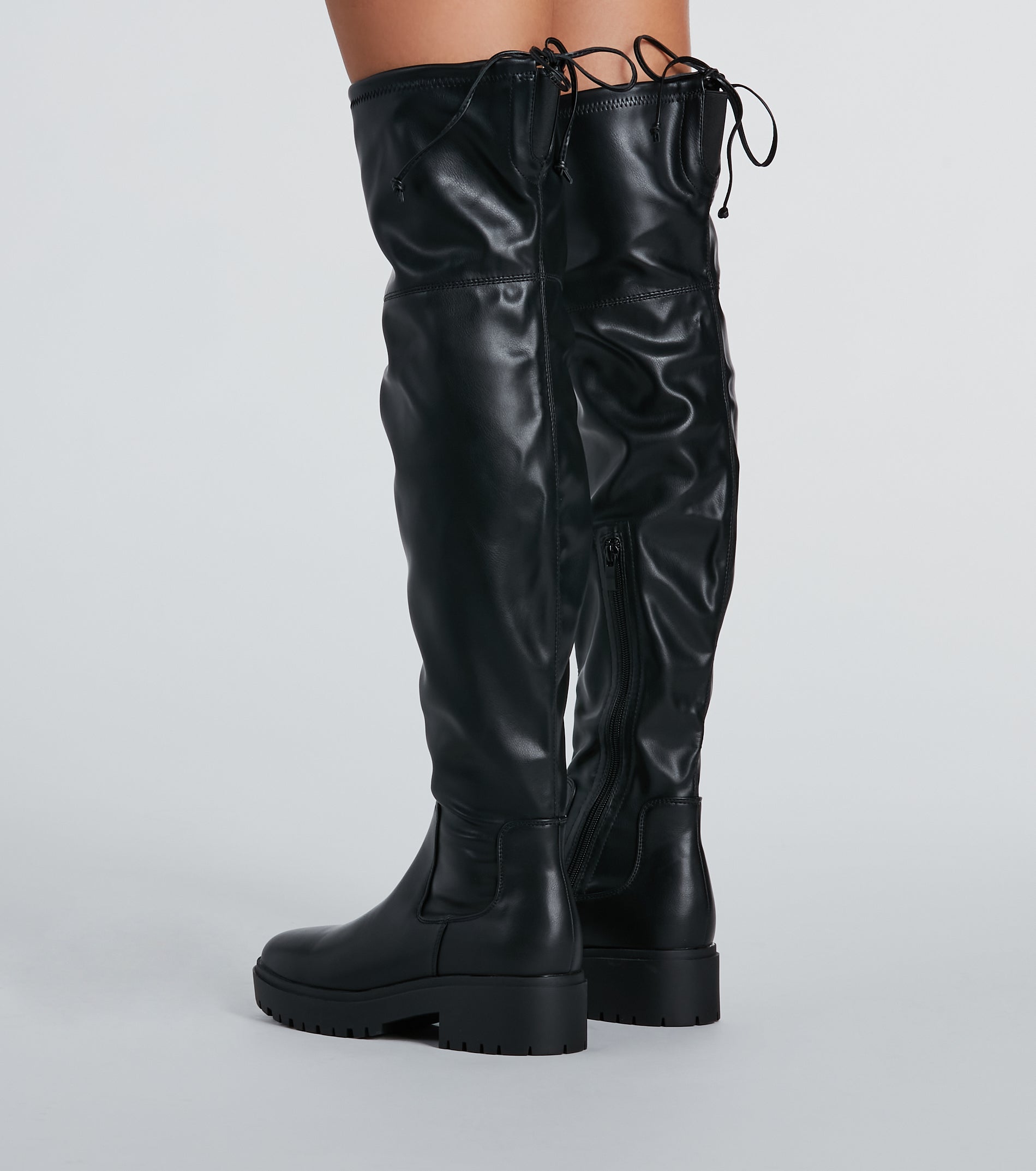 Stomp It Up Thigh-High Lug Boots