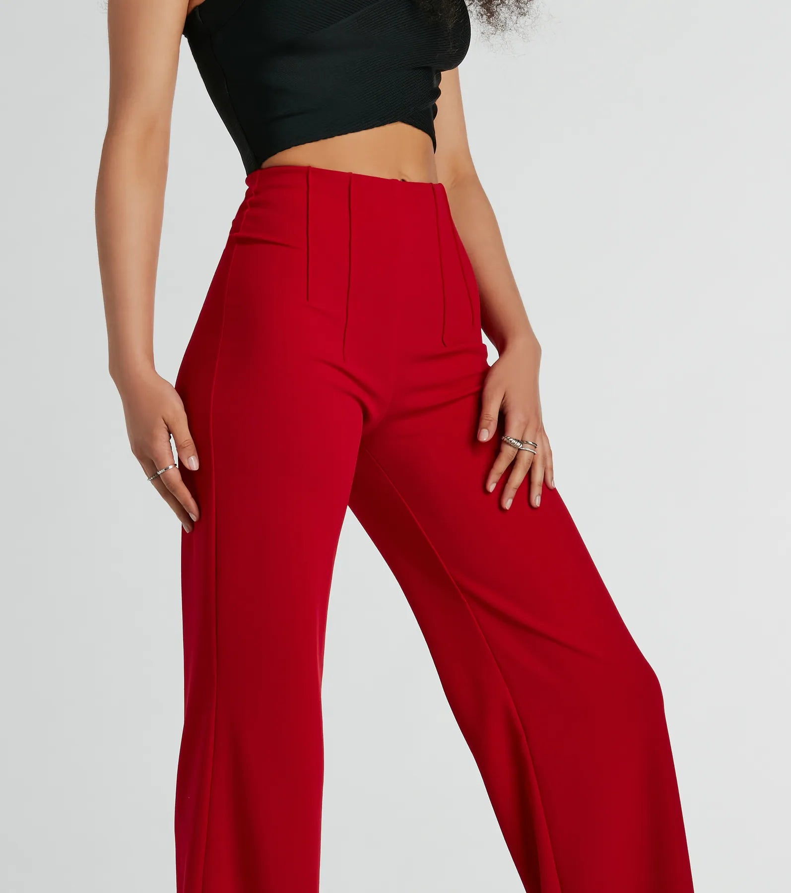 Nine To Five Straight-Leg Crepe Trouser Pants