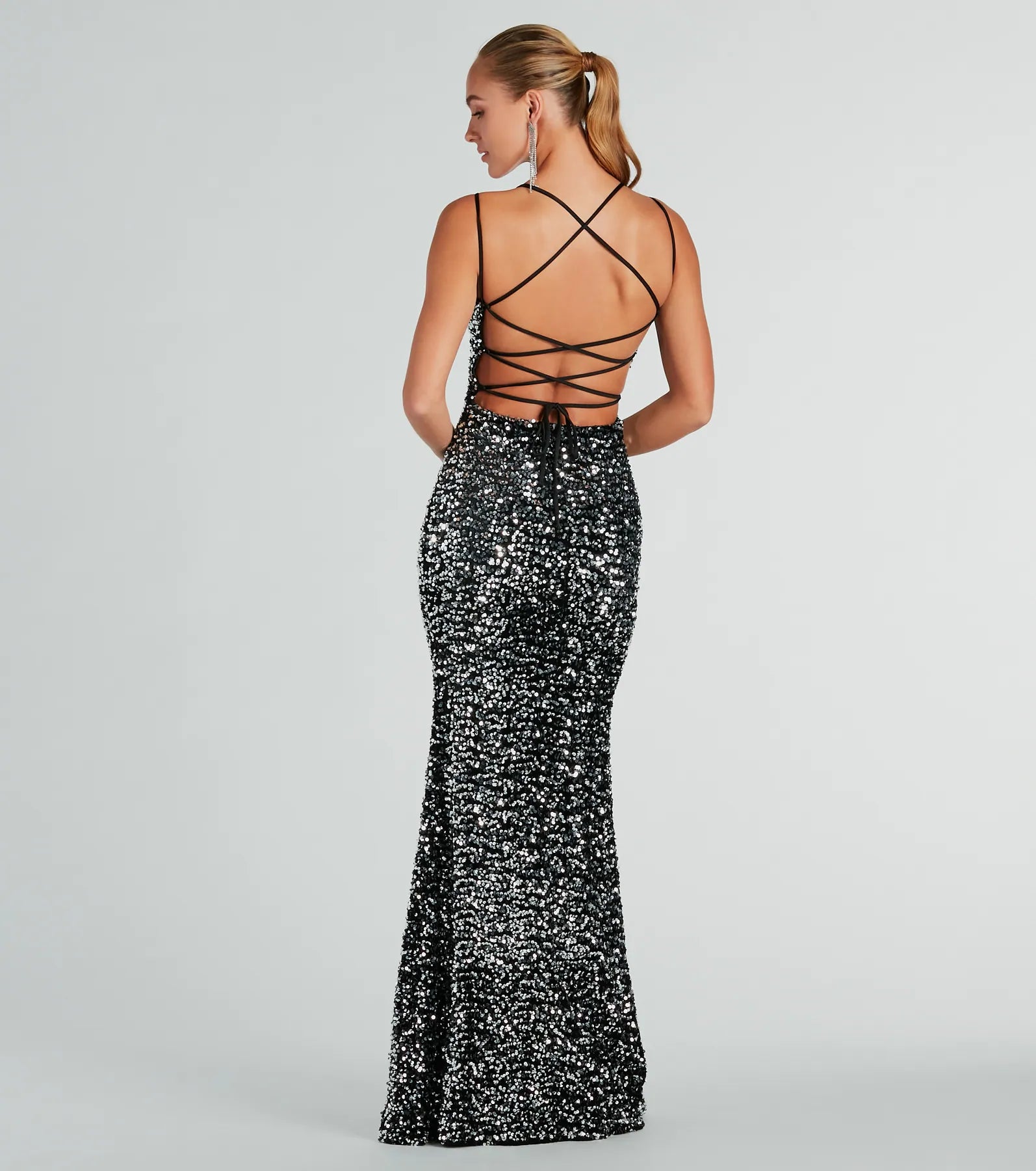 Kiara Formal Sequin Velvet Mermaid Dress