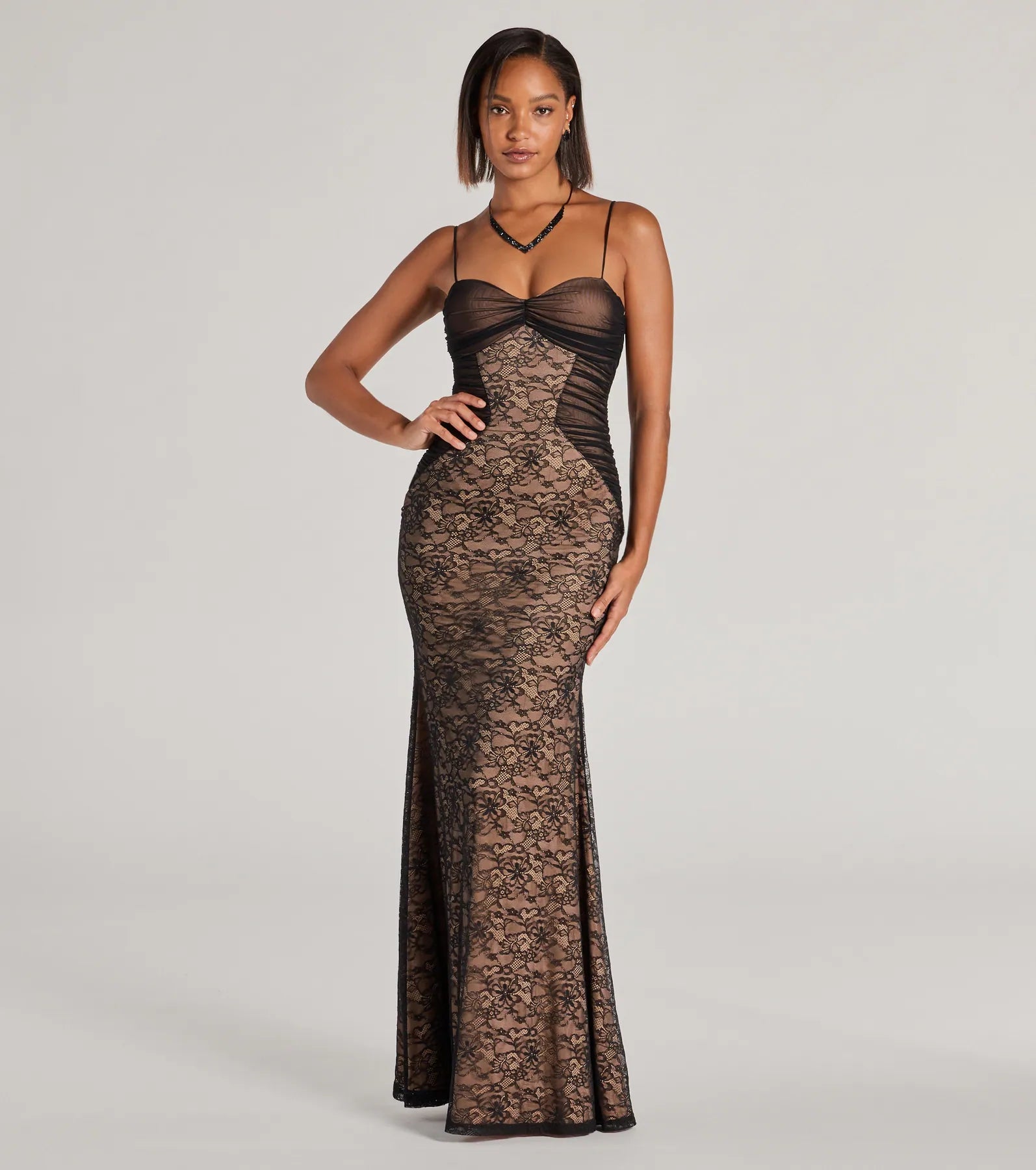 Meg Sweetheart Mermaid Lace Mesh Formal Dress