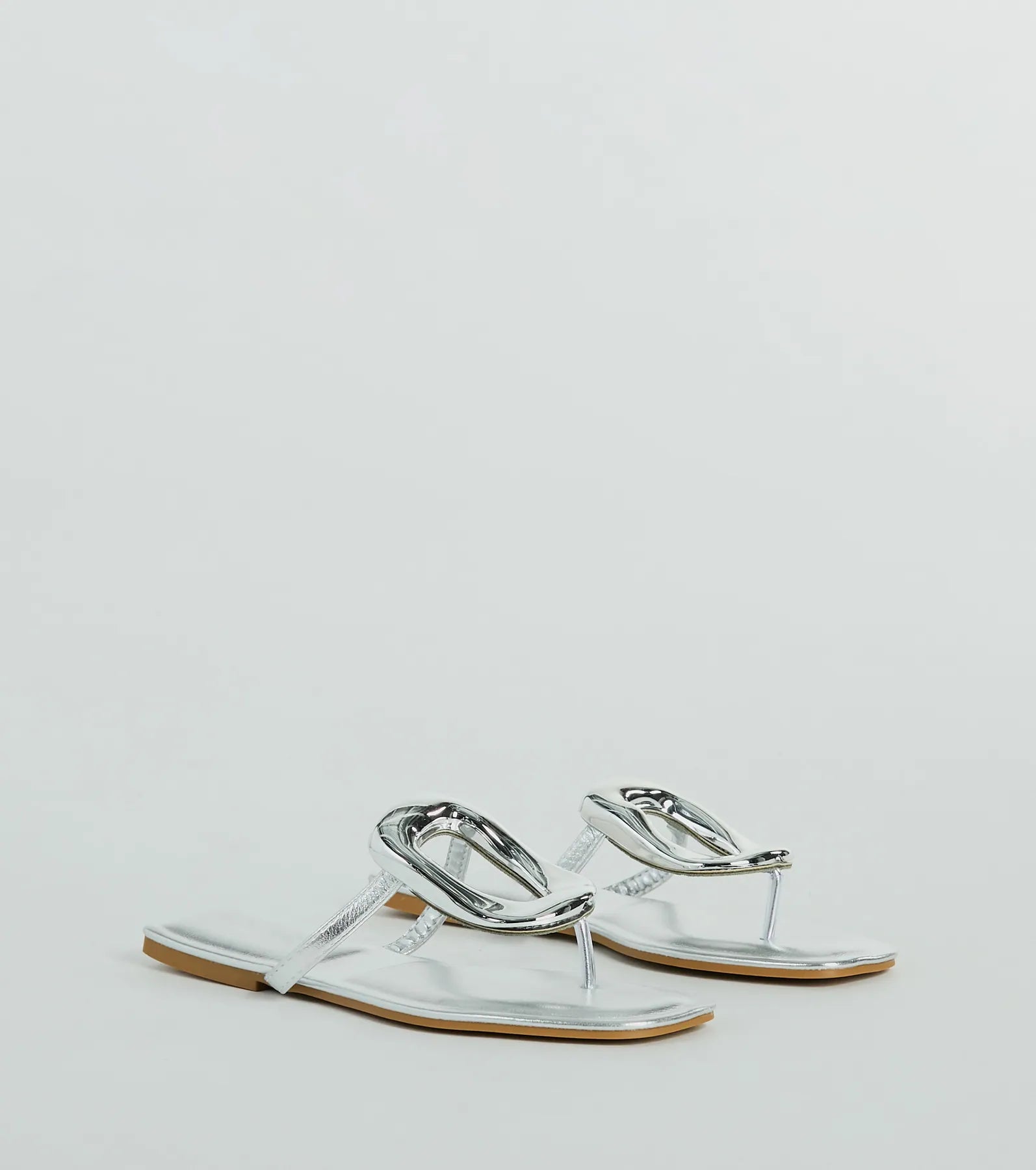 Minimalistic Elegance Square Ring Flat Sandals