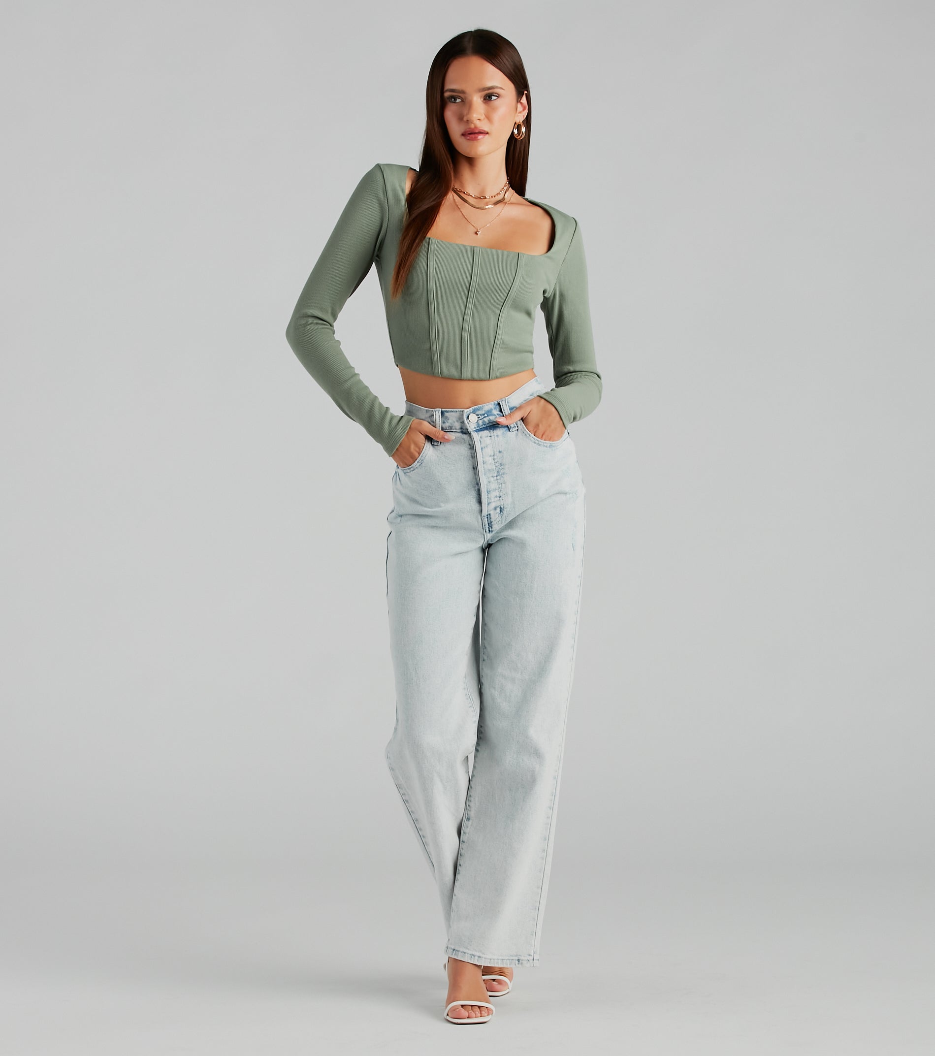 Keep It Tight Rib Knit Corset Crop Top