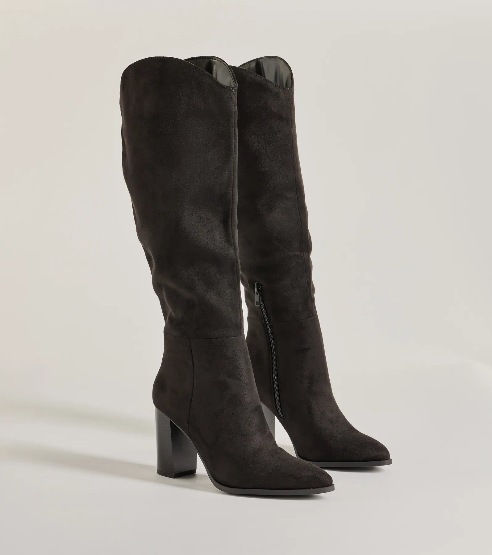 Chic Statement Faux Suede Knee-High Boots