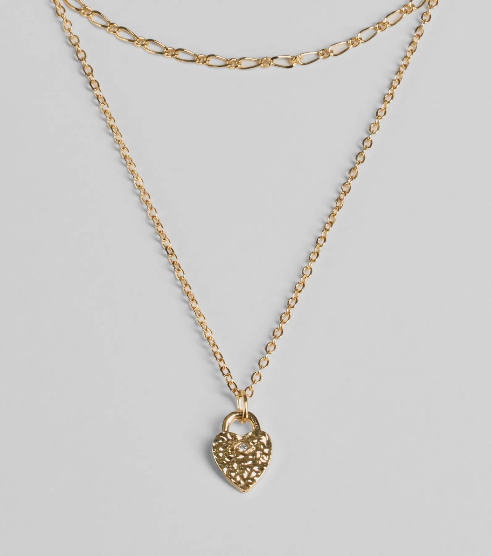 Key To My Heart Locket Layered Chain Necklace Set