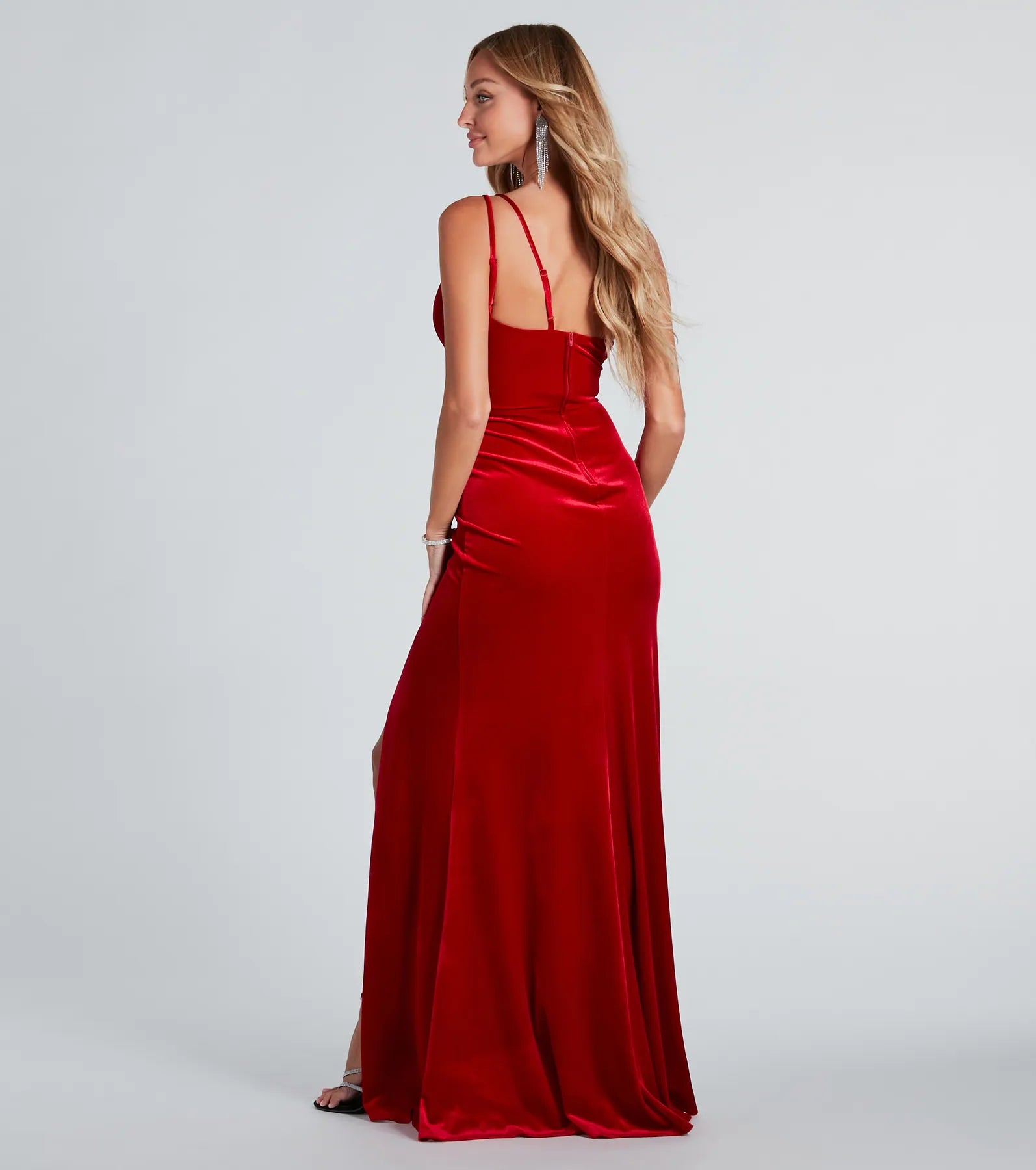 Loni Formal Velvet One-Shoulder Mermaid Dress