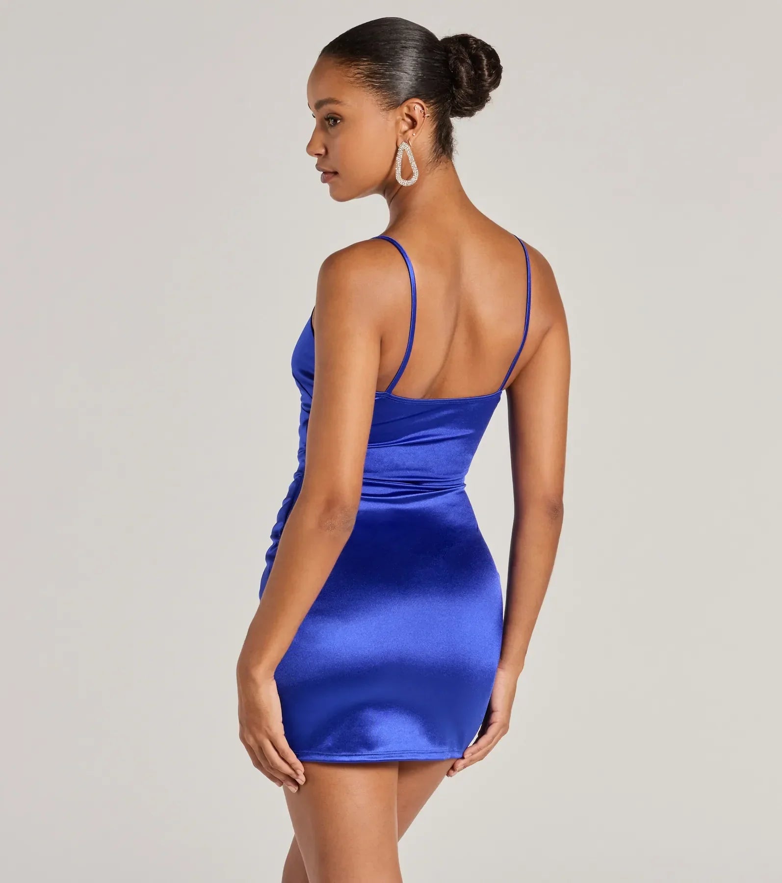 Wrapped Up In Style Satin Mini Dress