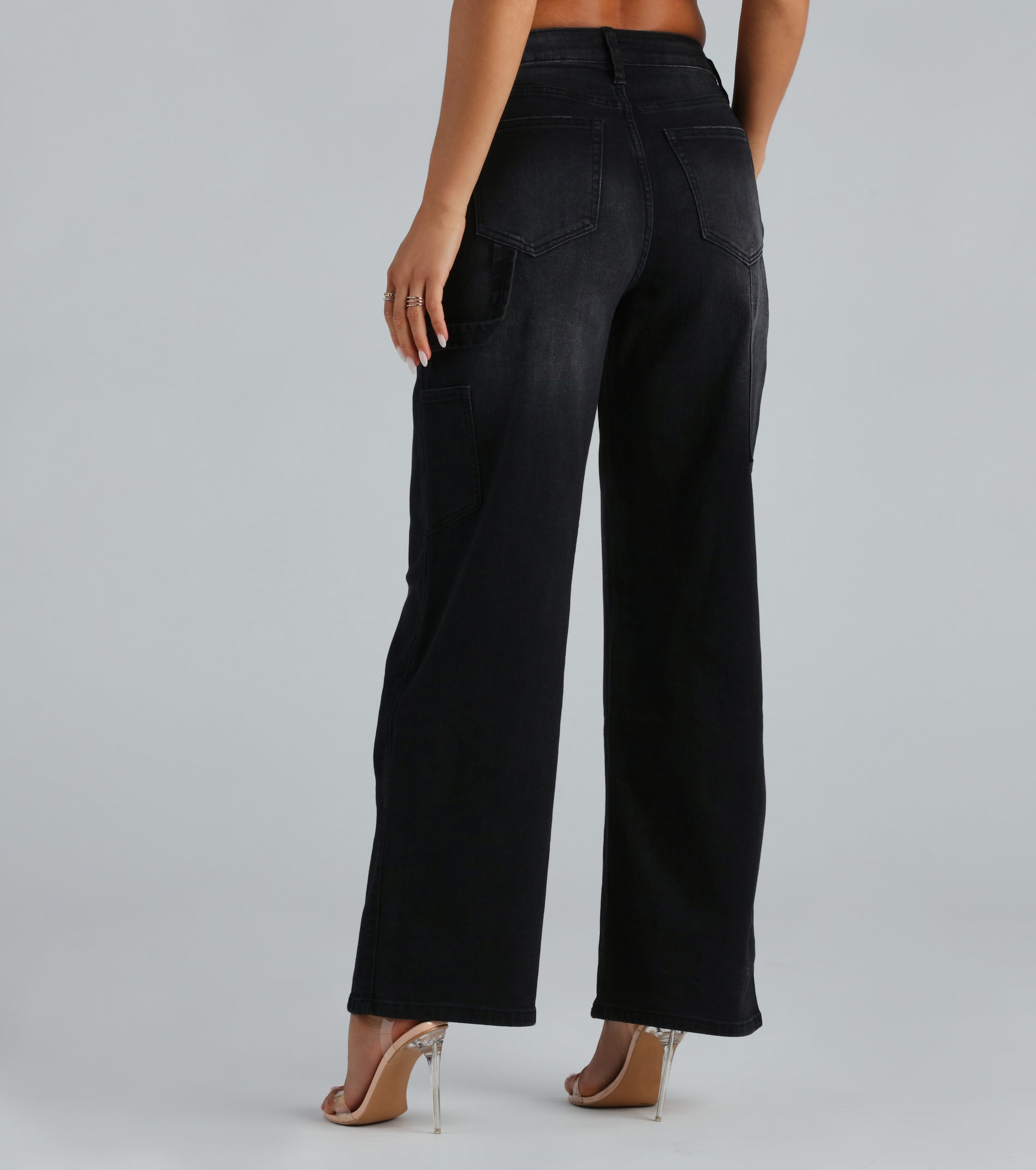 Trish Mid-Rise Carpenter Wide-Leg Denim Jeans