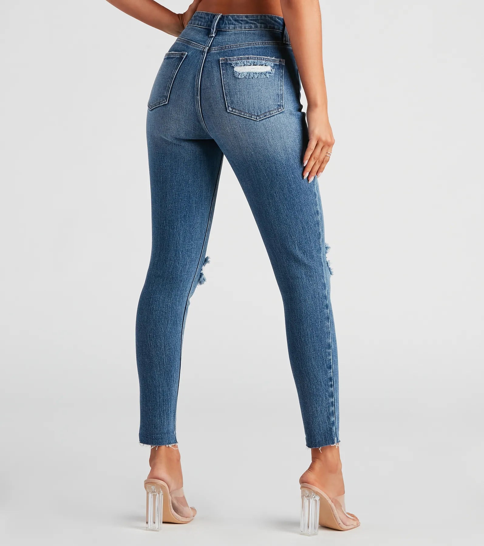 Taylor High Rise Skinny Distressed Jeans By Windsor Denim