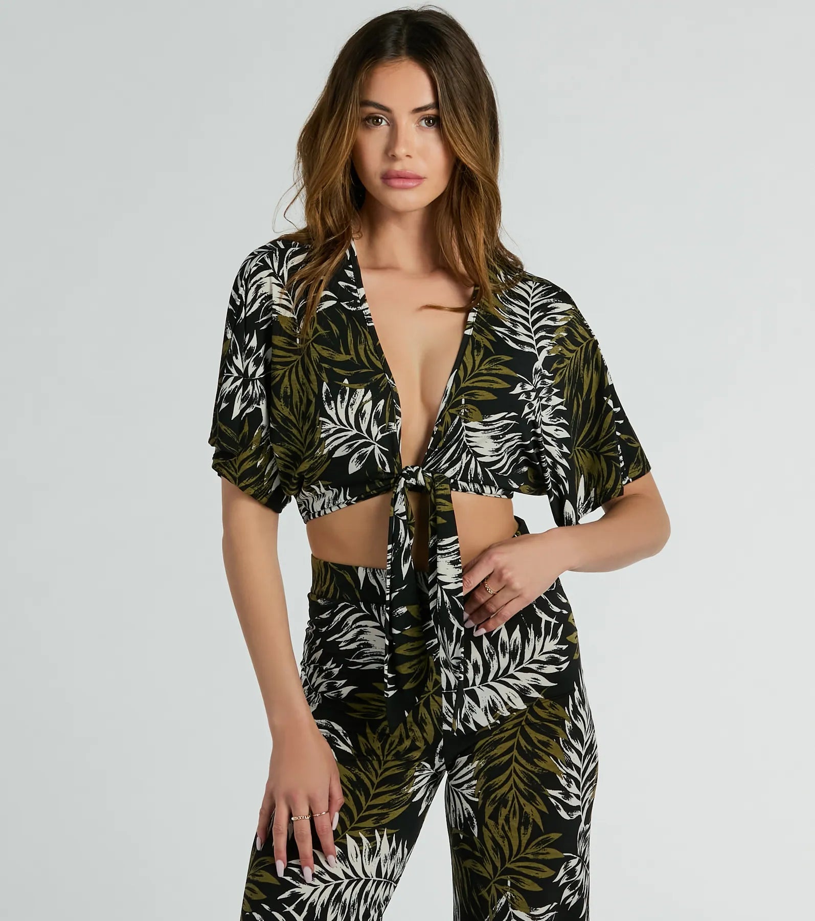 Living In The Palms Tie-Front Crop Top