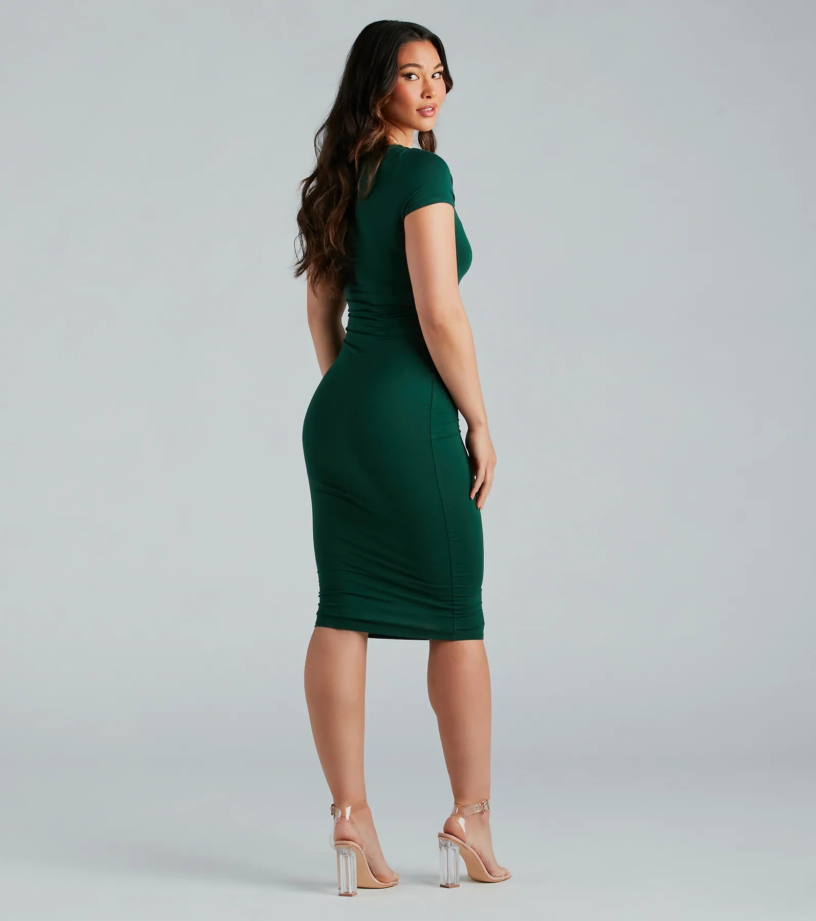 Caught On-Trend Basic V-Neck Midi Dress