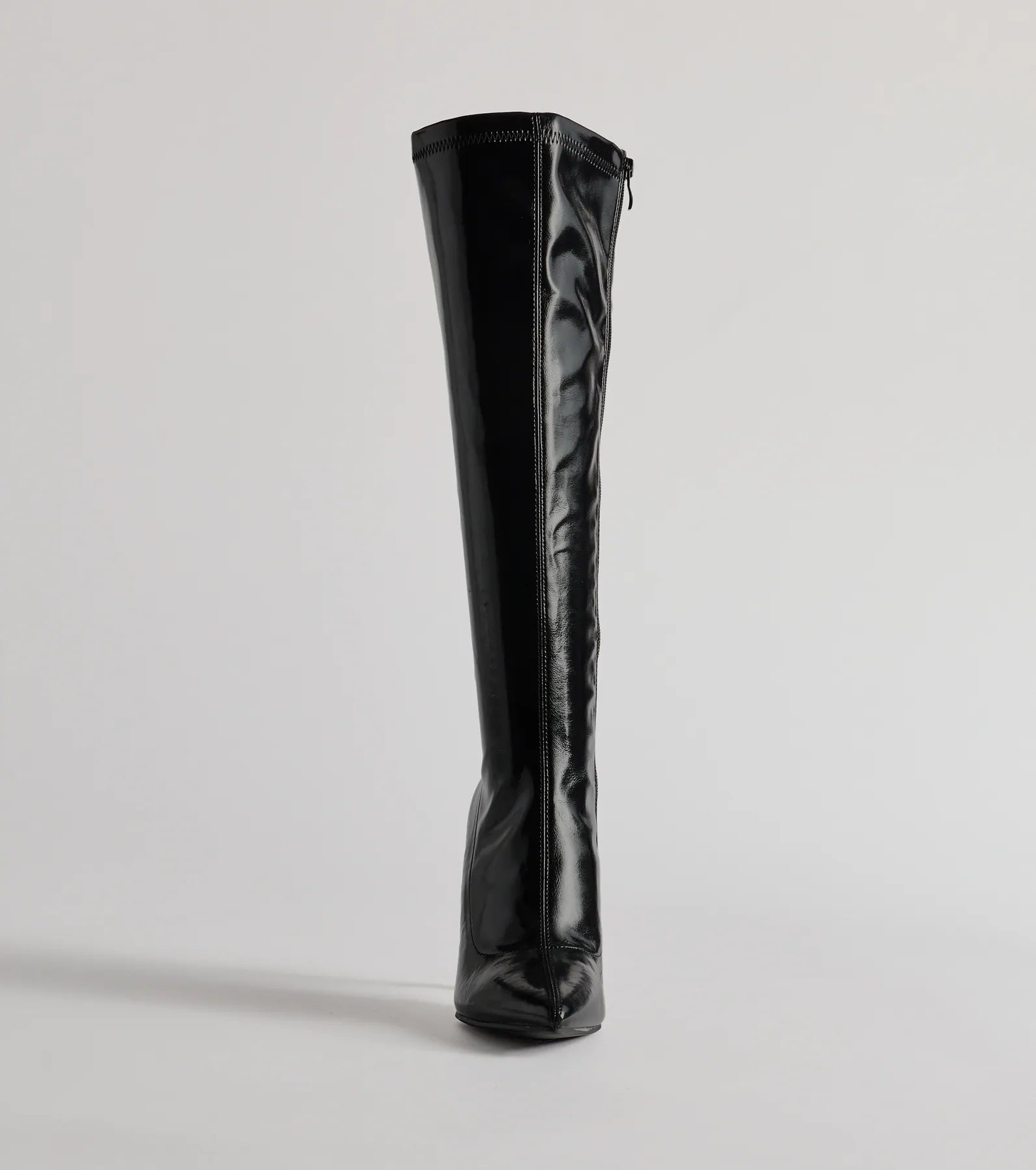 Major Strut Faux Leather Knee-High Stiletto Boots