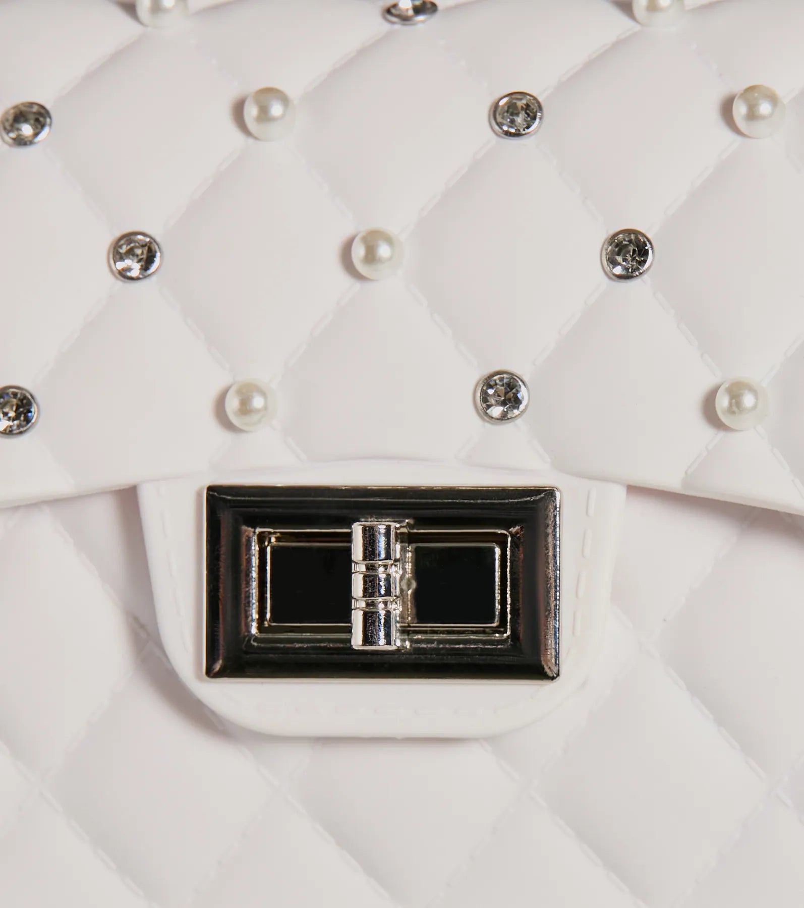 On The Go Babe Faux Pearl Jelly Crossbody Bag