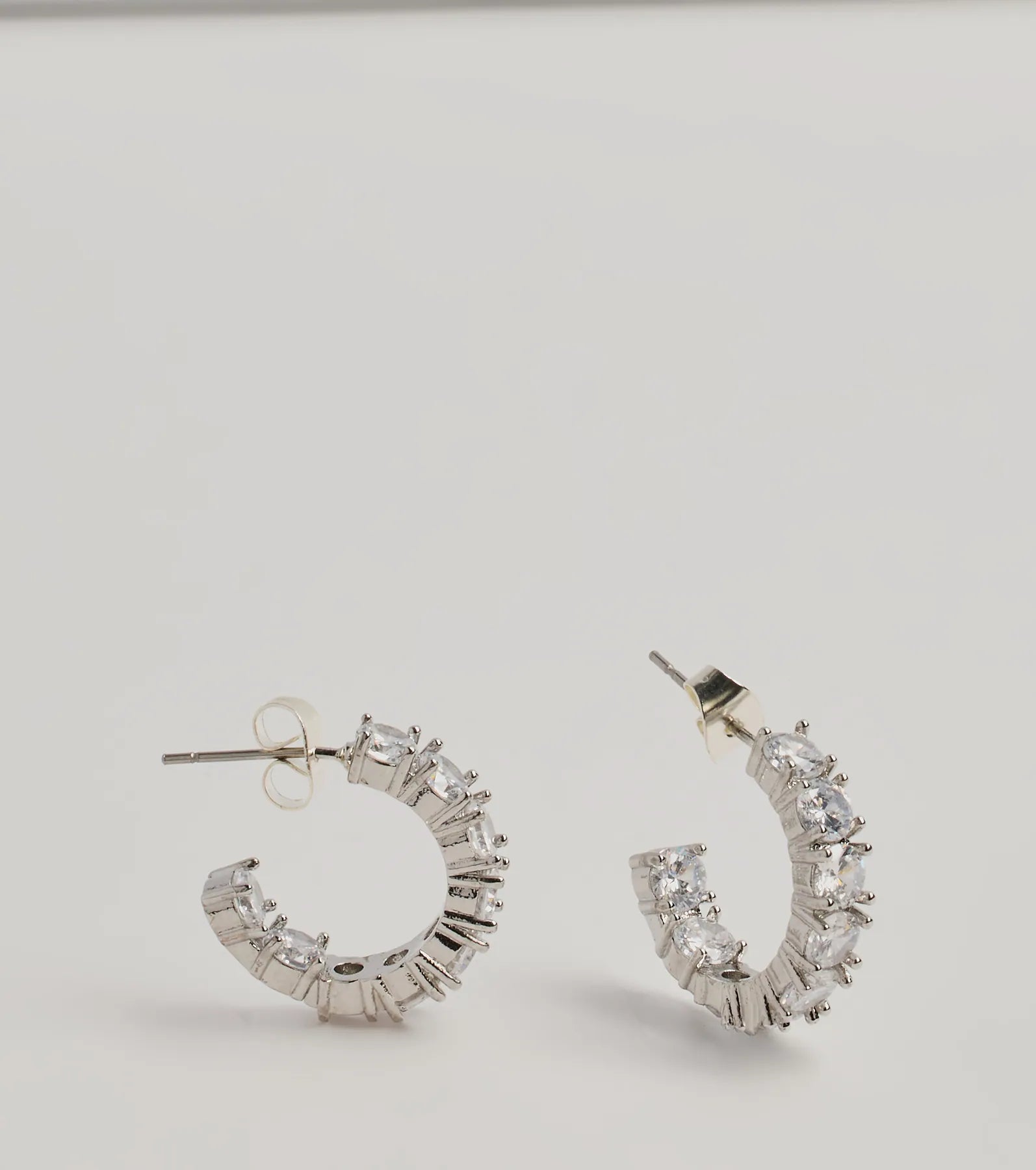 Stylish Staple Cubic Zirconia Mini Hoop Earrings