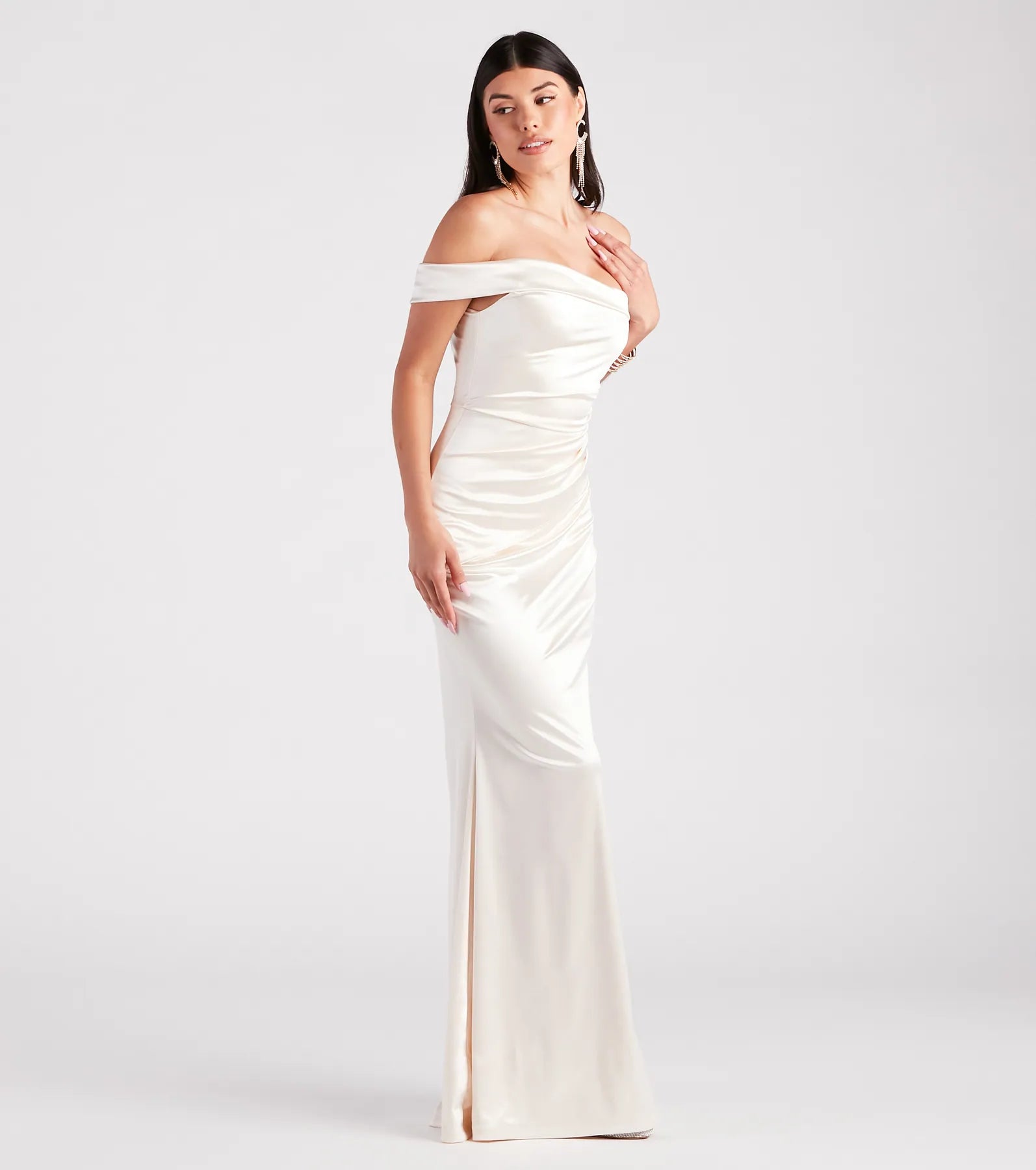 Zoey Formal One-Shoulder Satin Mermaid Dress