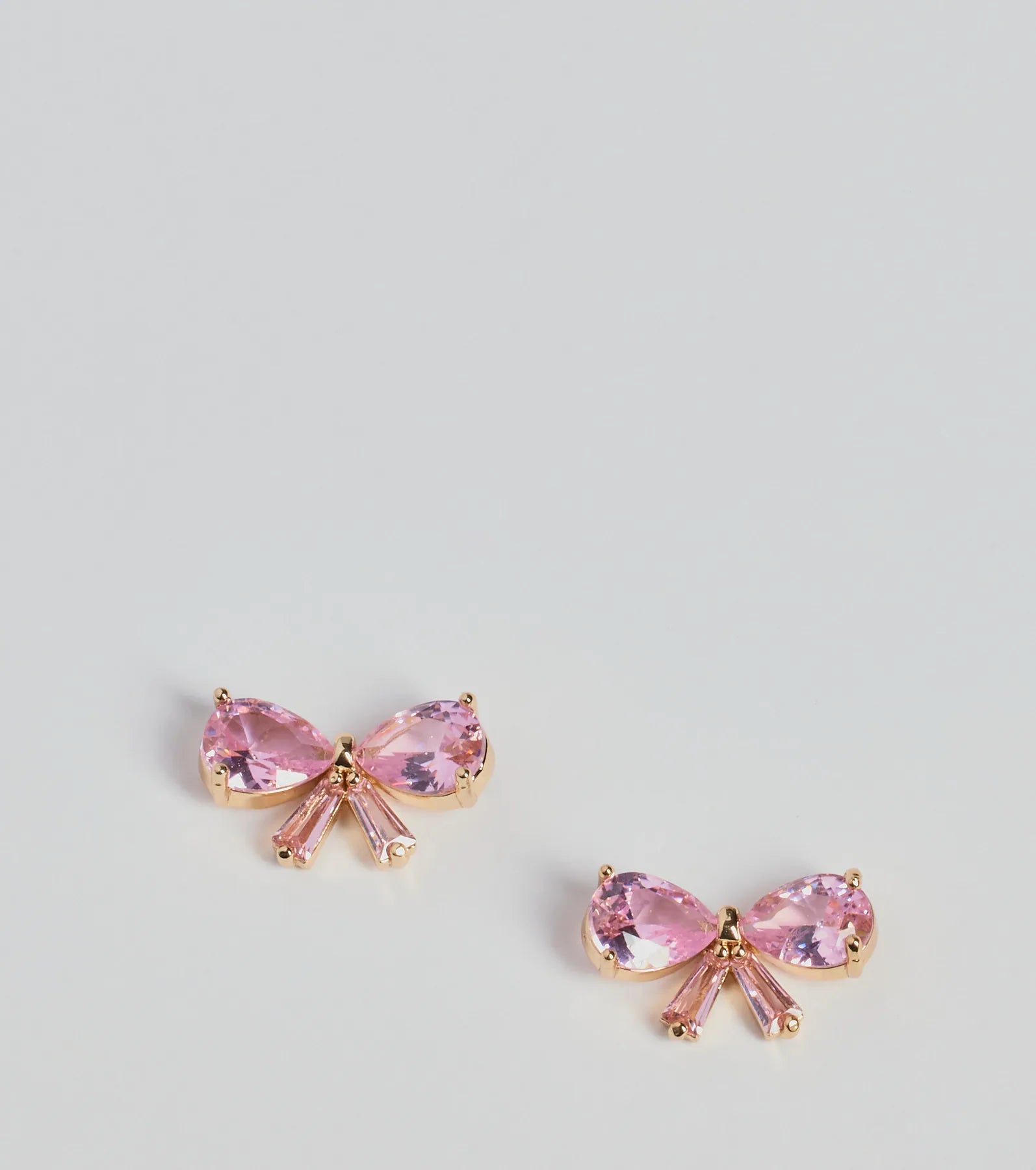 Ever So Charmed Rhinestone Bow Stud Earrings