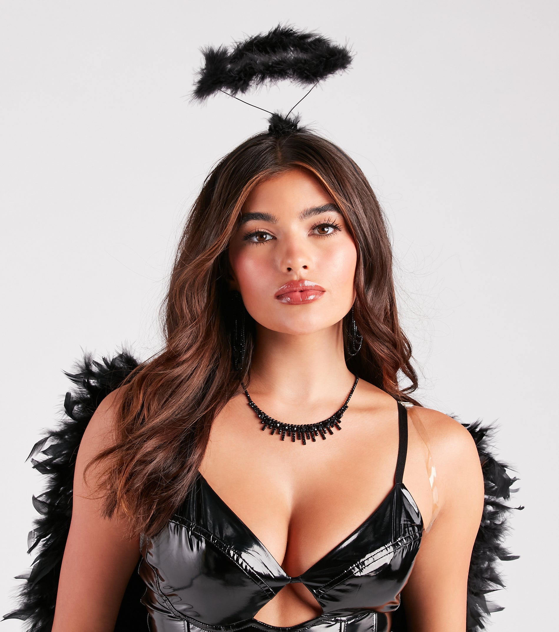 Angel Halloween Marabou Feather Halo Headband