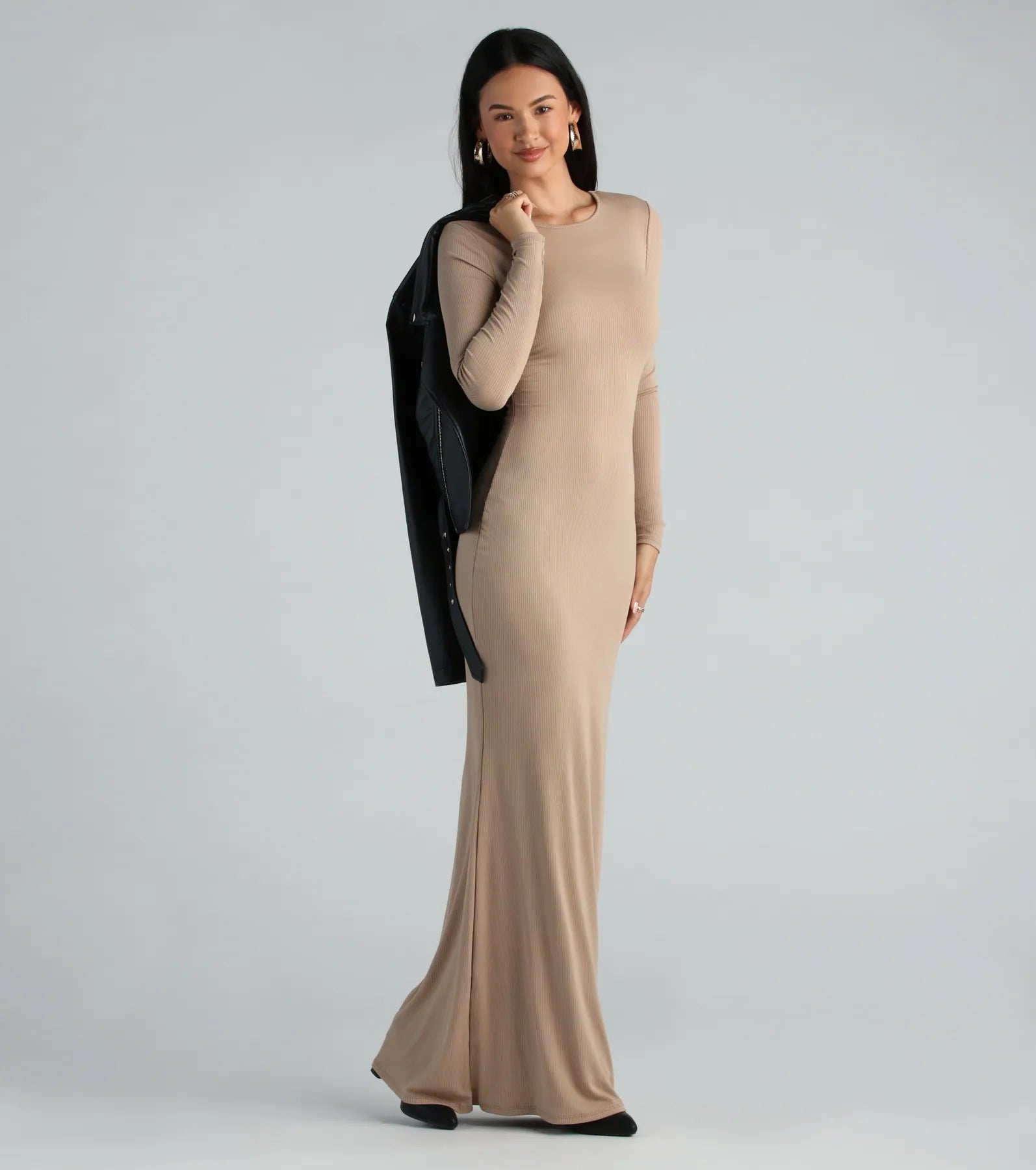 Looking For The One Basic Long Sleeve Maxi Dress