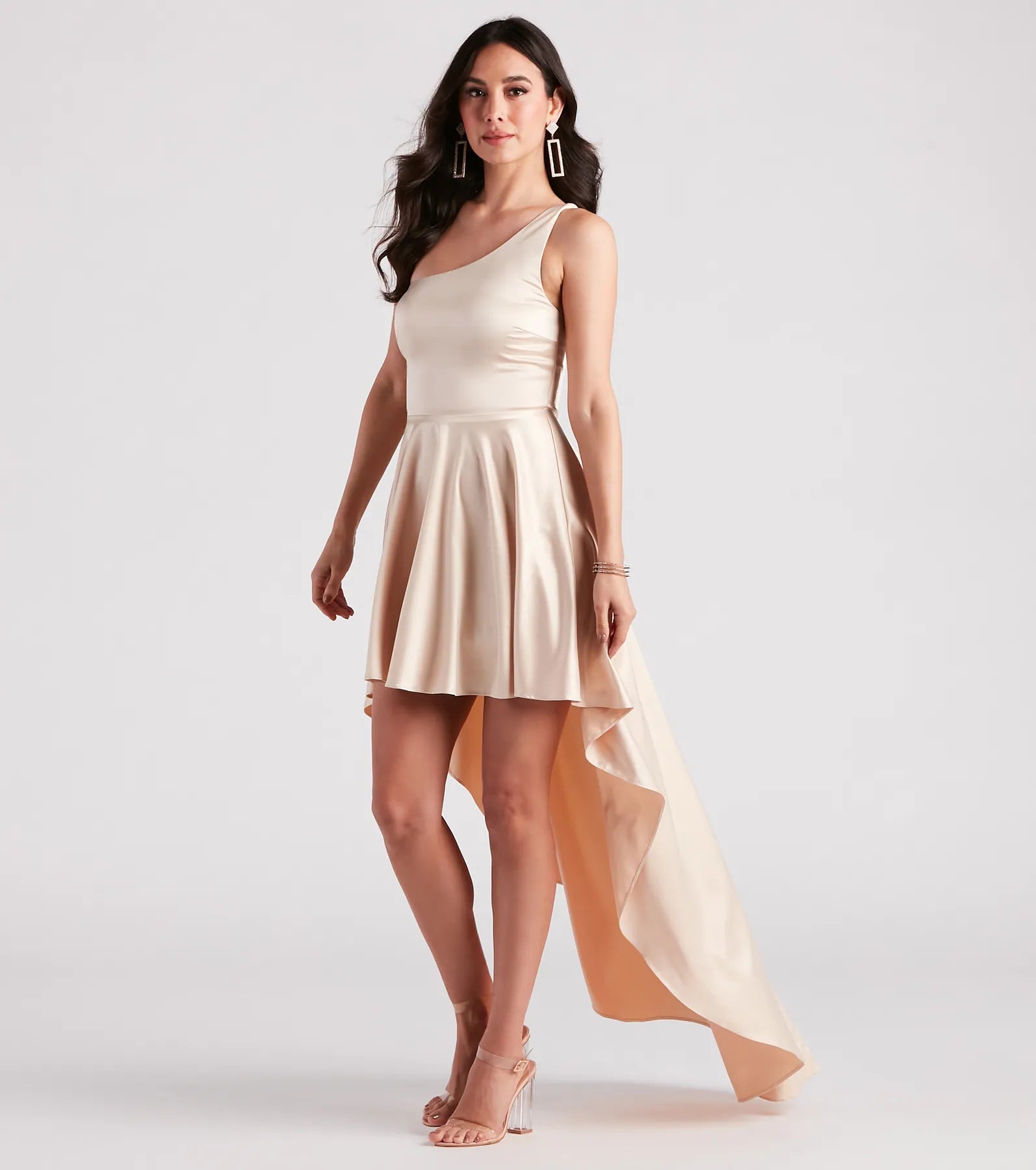 Sky Formal Satin High Low Dress