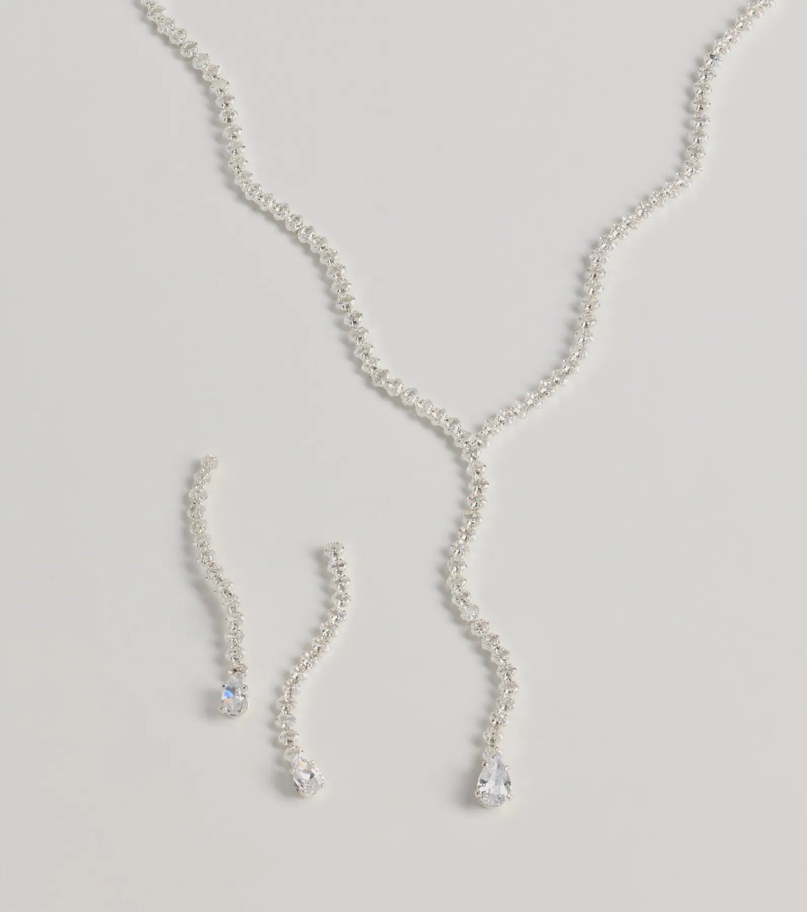 Bejeweled Bliss Cubic Zirconia Wavy Necklace Set