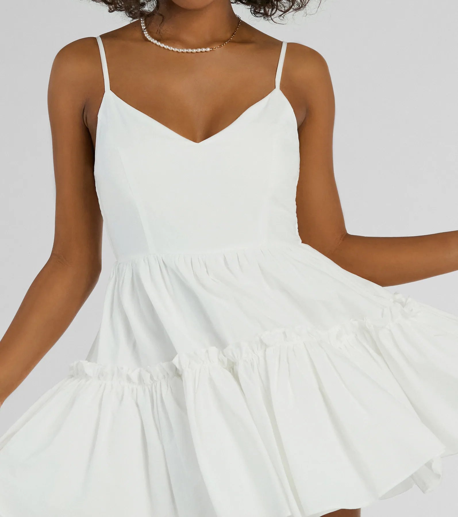 Adorable Flair Tiered Ruffled Skater Dress