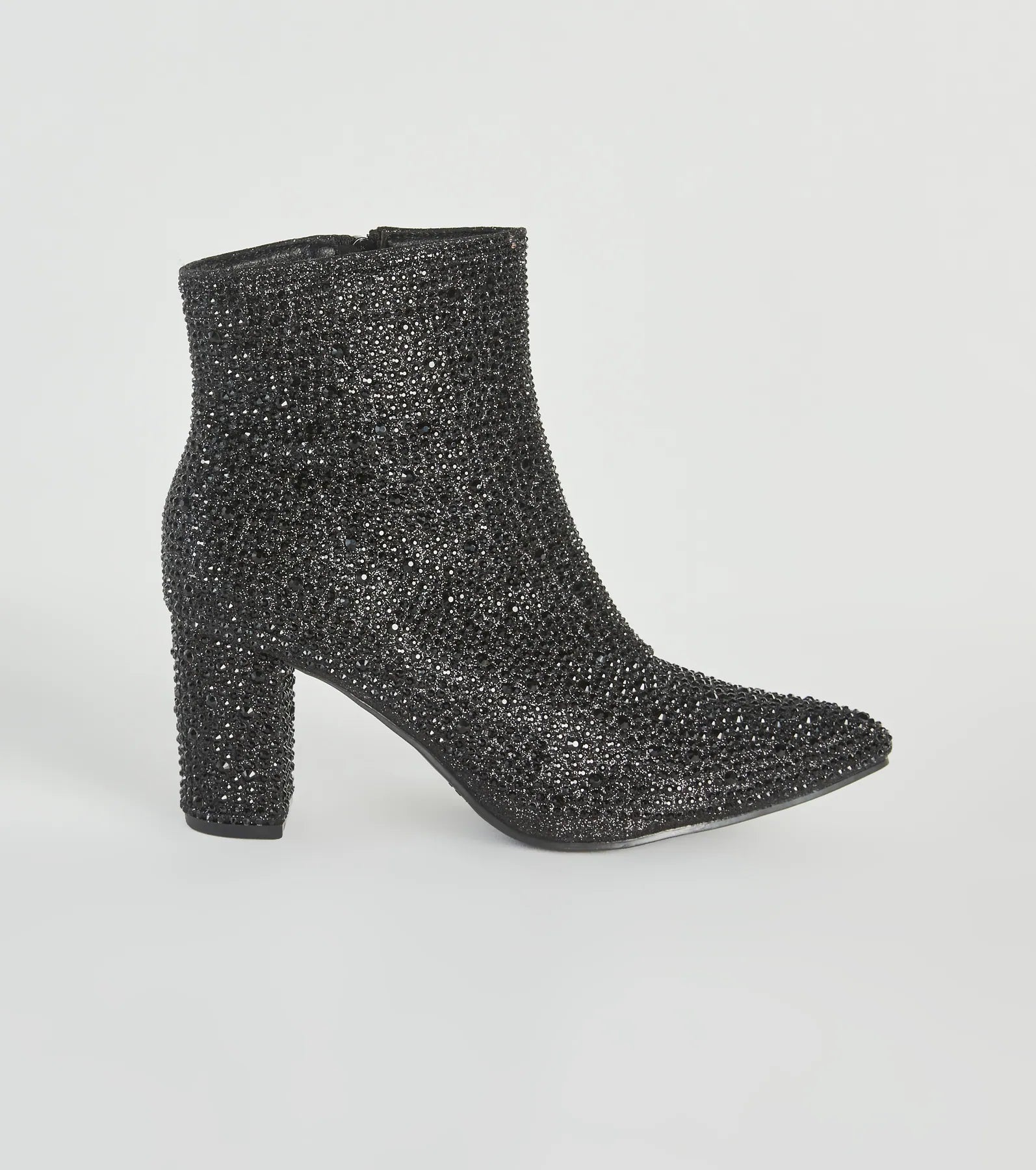 Glamorous Era Iridescent Rhinestone Booties